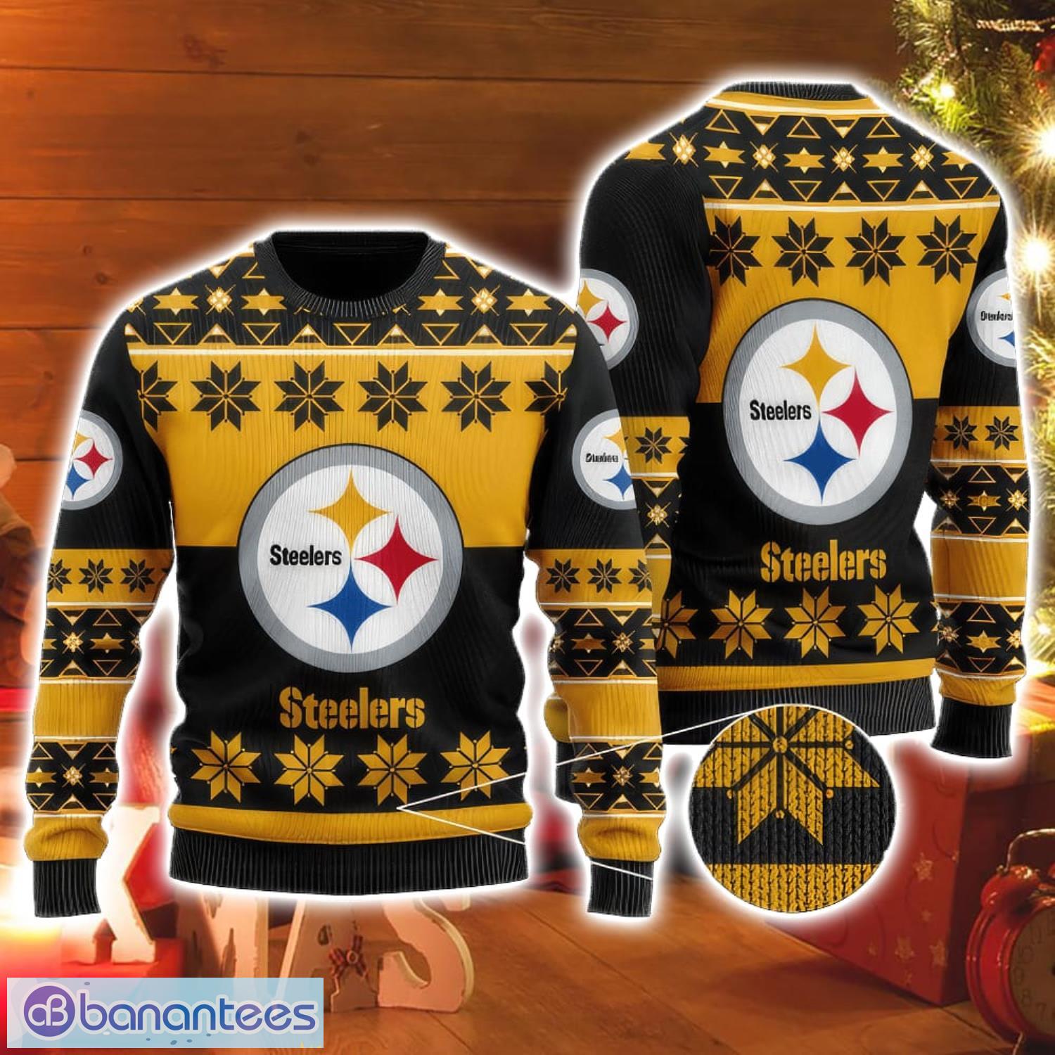 Christmas Gift For NFL Fans Pittsburgh Steelers Santa Claus Snowman Christmas  Gift Pattern Cute Gift Ugly Christmas Sweater