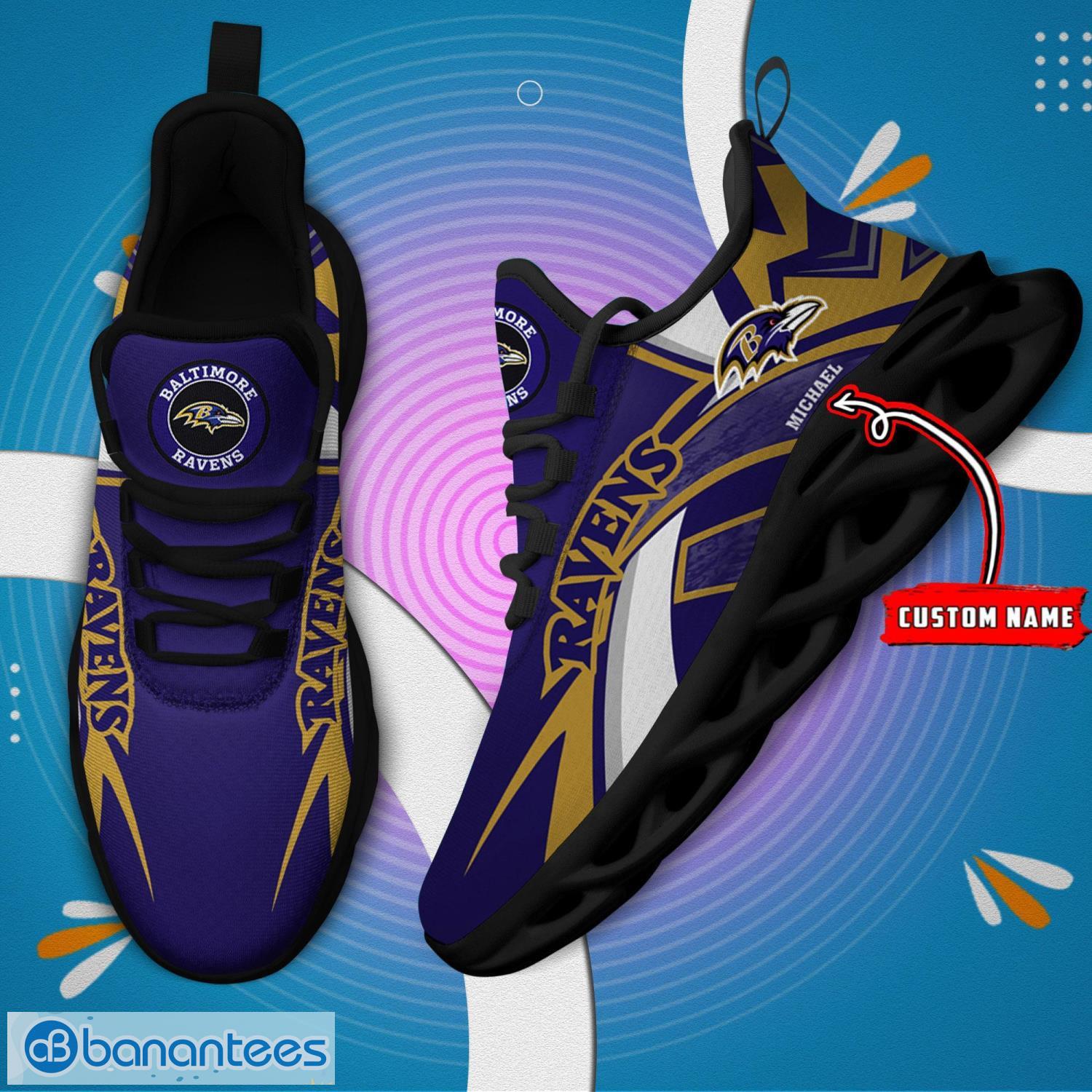 Baltimore Ravens Fans NFL New Collection Max Soul Shoes Personalized Name  Chunky Sneakers For Men Women - Banantees