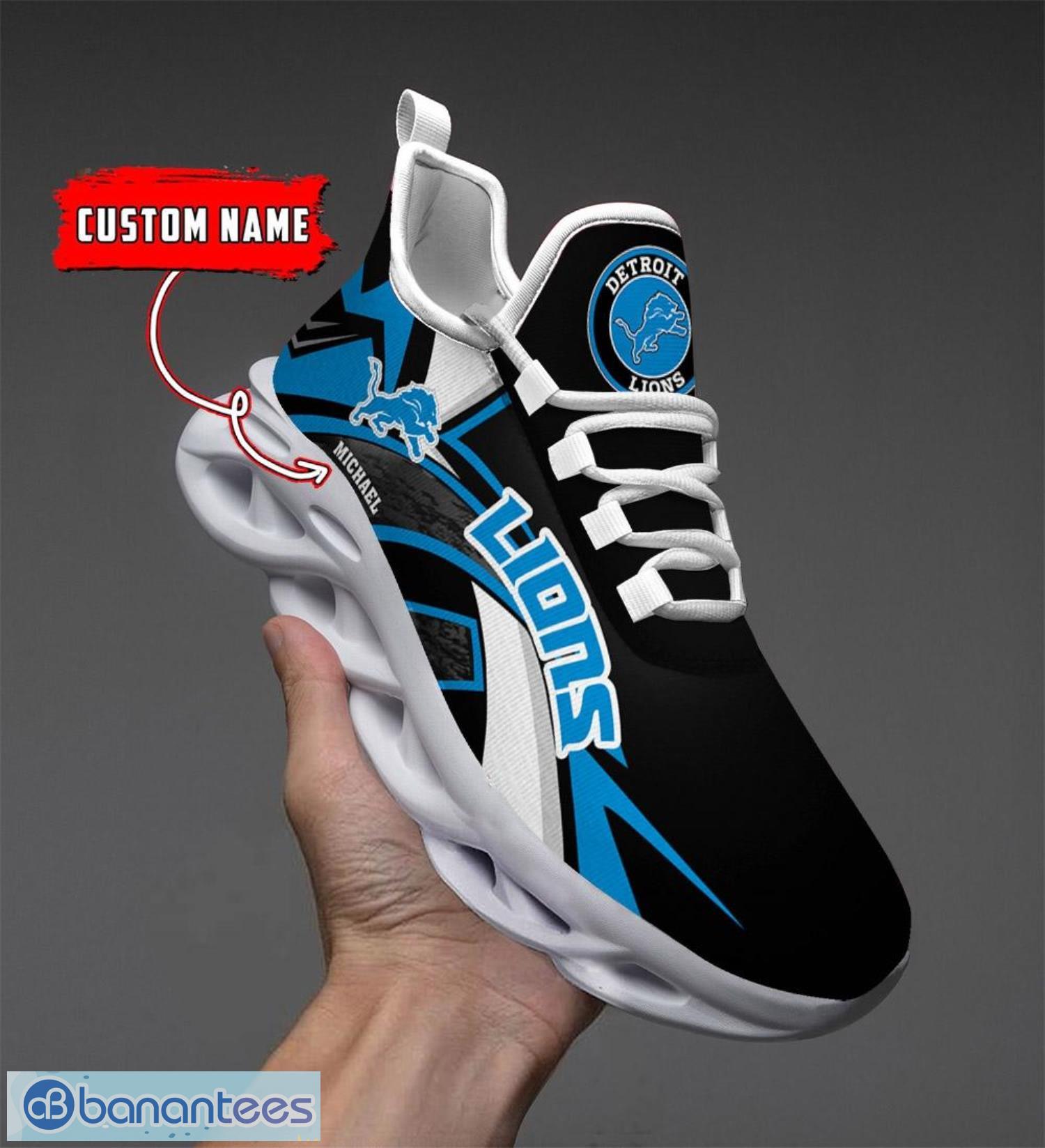 Detroit Lions NFL Max Soul Shoes Custom Name Sports Sneakers For Fans