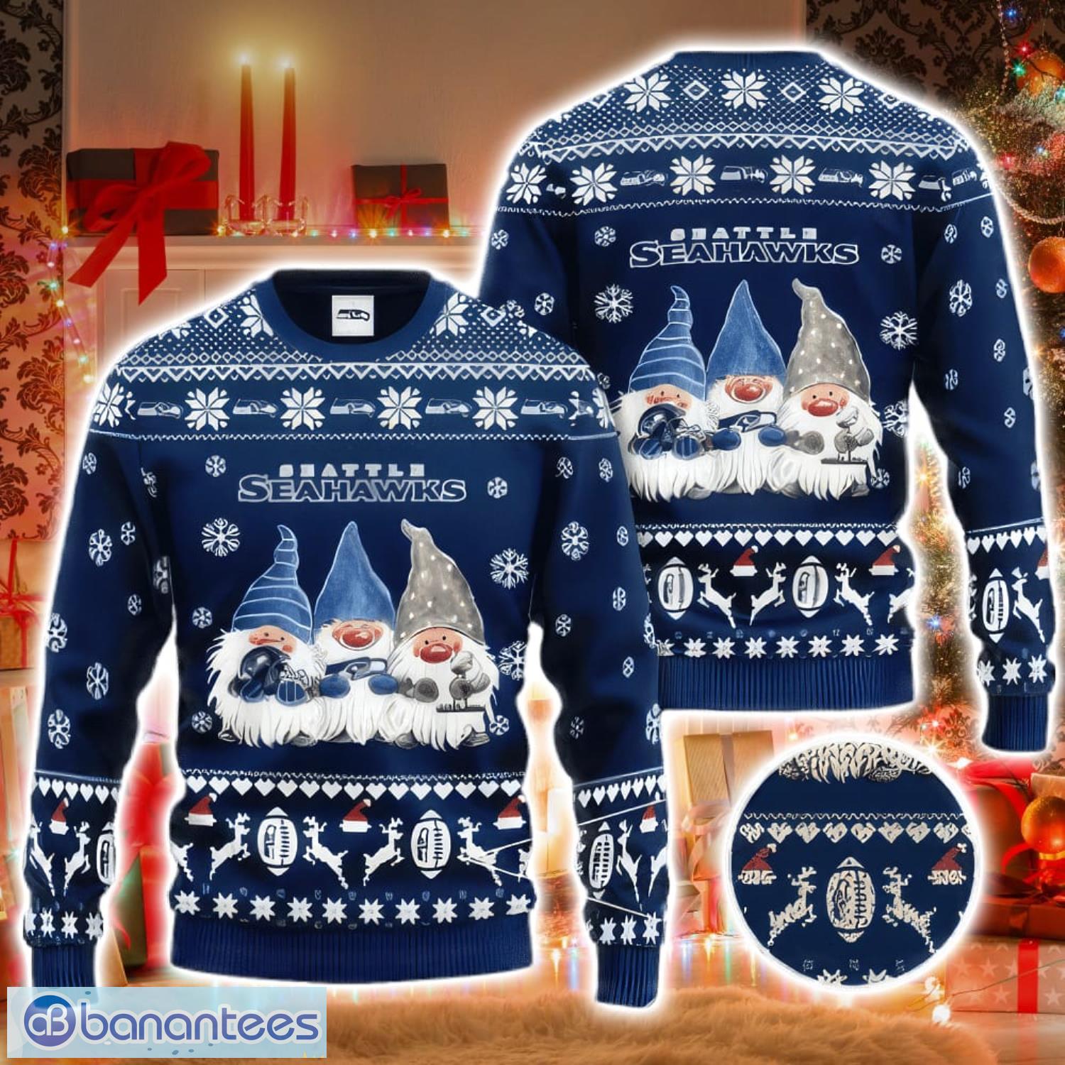 NFL Seattle Seahawks Christmas Sweater Xmas Gift - Banantees