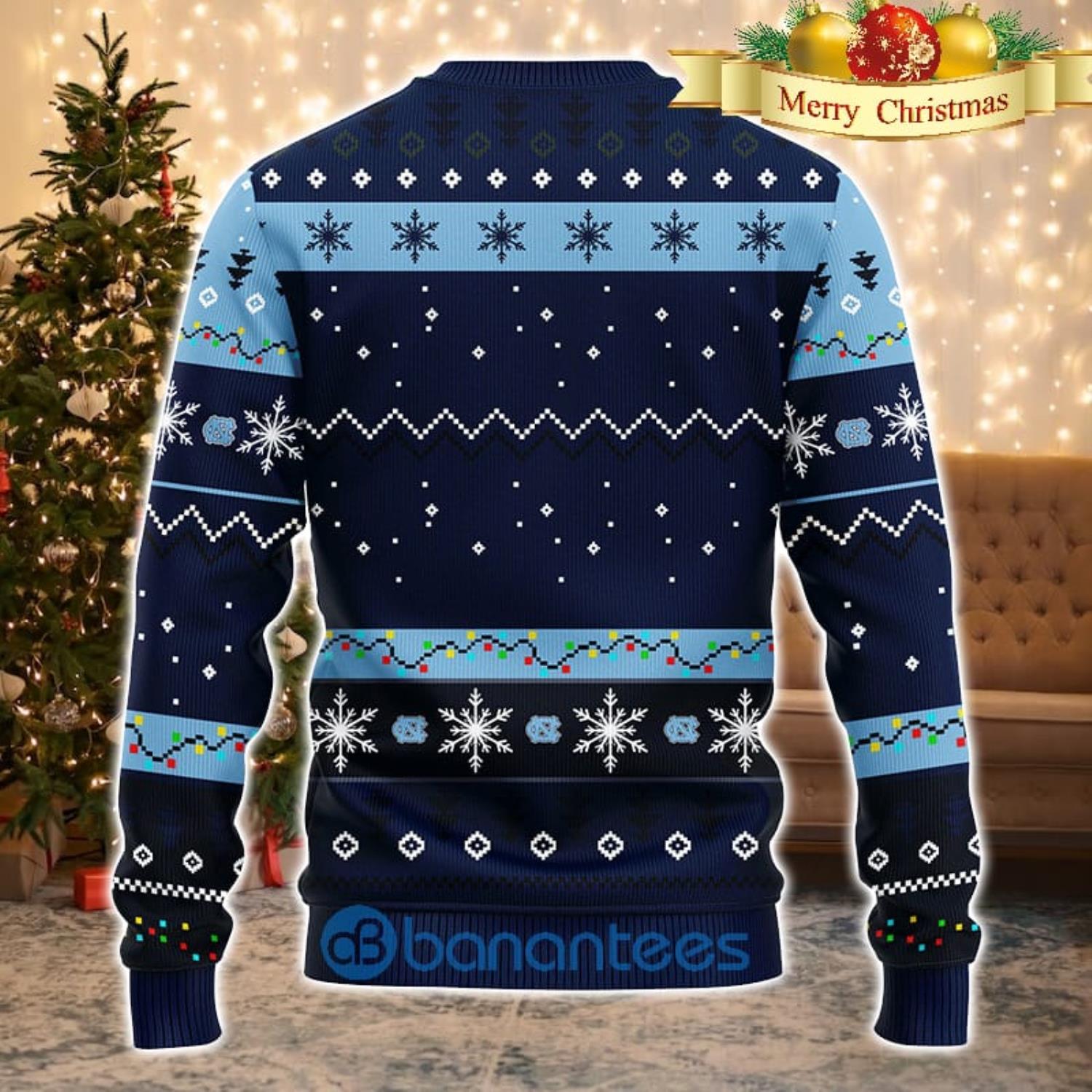North Carolina Tar Heels NCAA Team Dabbing Santa Claus Funny Men And Women Christmas Gift 3D Ugly Christmas Sweater Product Photo 2