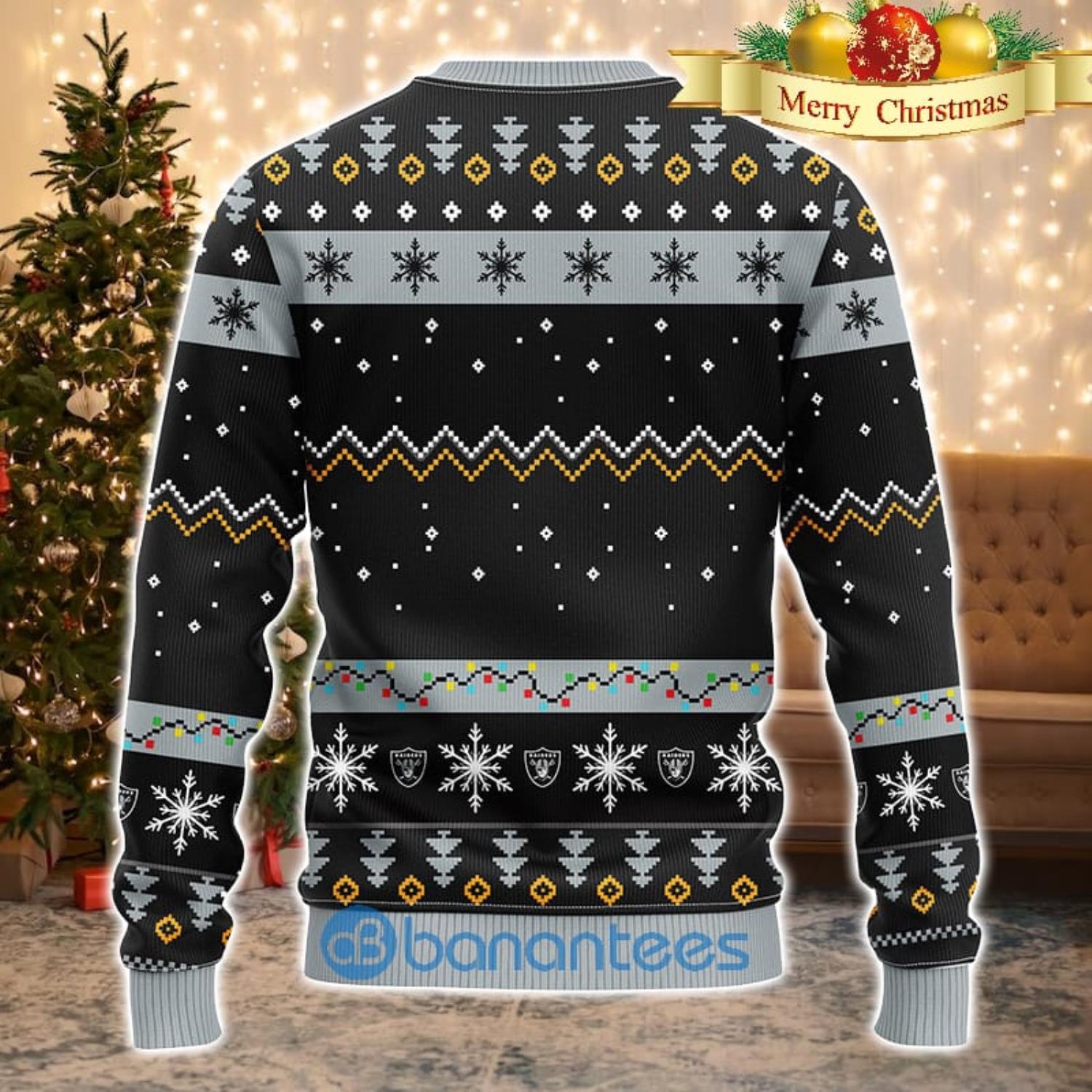 Oakland Raiders NFL Team HoHoHo Mickey Funny Men And Women Christmas Gift 3D Ugly Christmas Sweater Product Photo 2