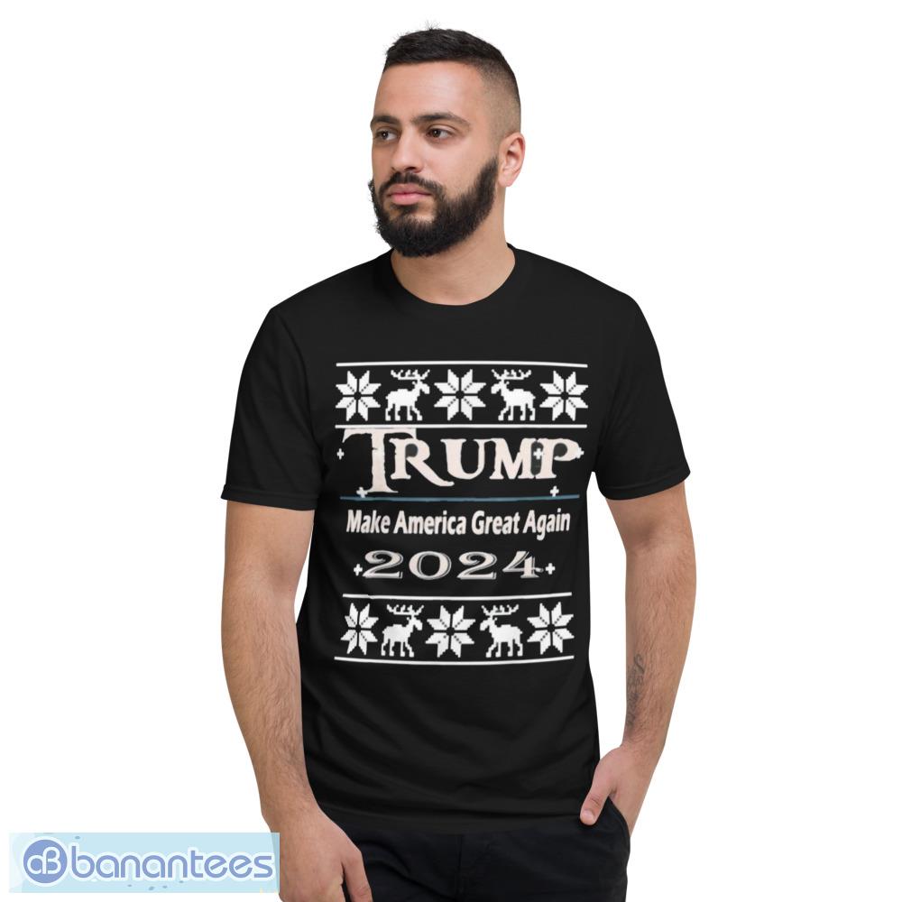 Official Trump 2024 Make Christmas And America Great Again Ugly Christmas Shirt - Short Sleeve T-Shirt