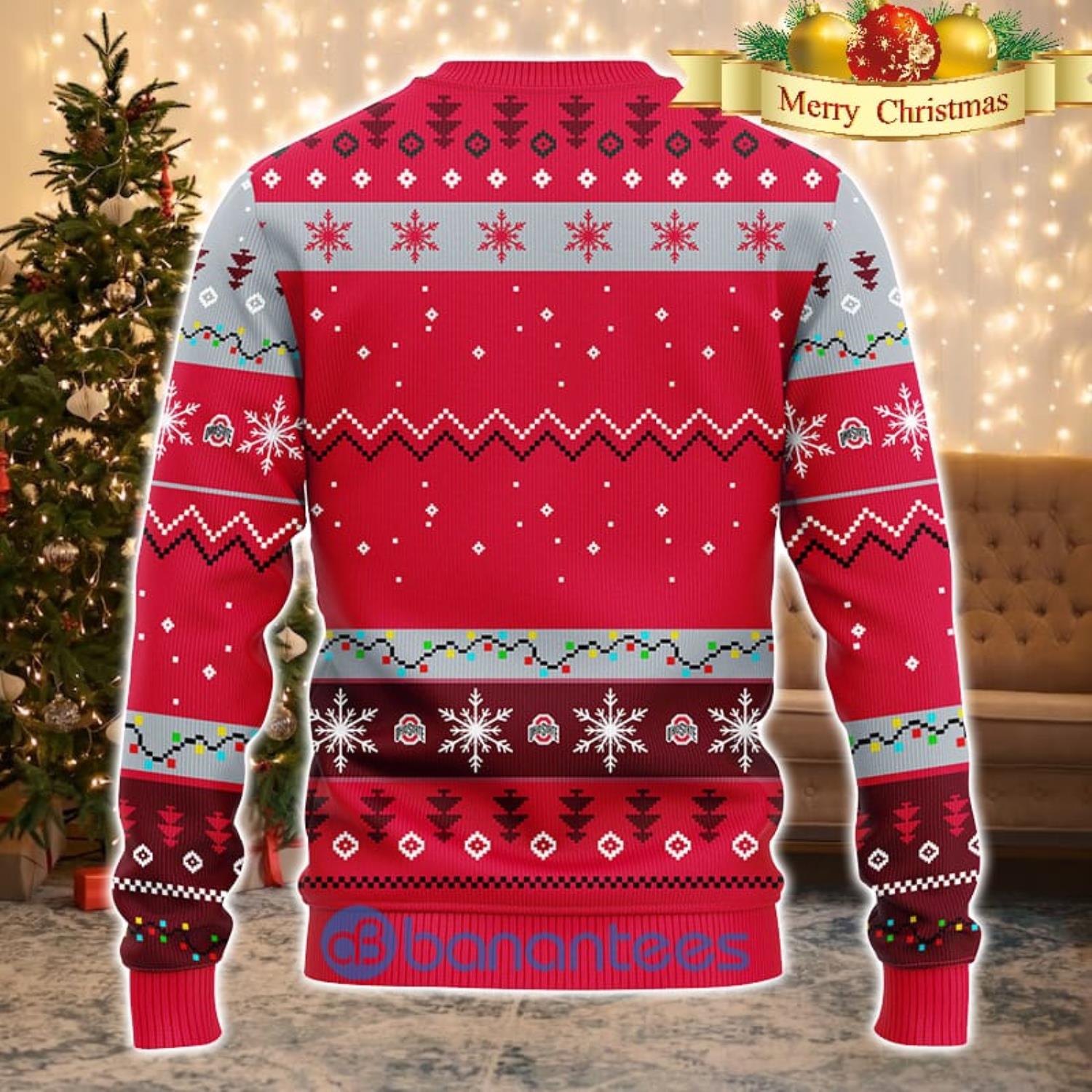Ohio State Buckeyes NCAA Team HoHoHo Mickey Funny Men And Women Christmas Gift 3D Ugly Christmas Sweater Product Photo 2