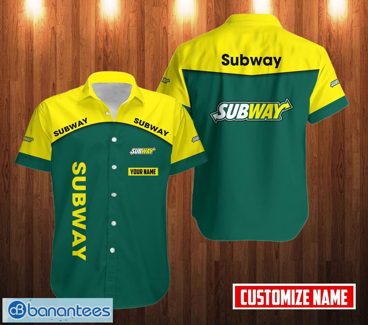 Custom Name Hawaii Short Sleeve Shirt Subway Summer Gift Hawaiian Shirt -  Banantees