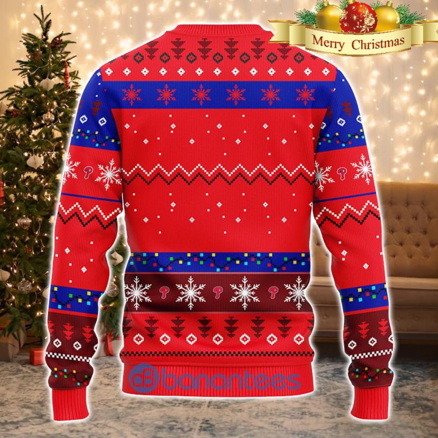 Philadelphia Phillies MLB Team Dabbing Santa Claus Funny Men And Women Christmas Gift 3D Ugly Christmas Sweater Product Photo 2