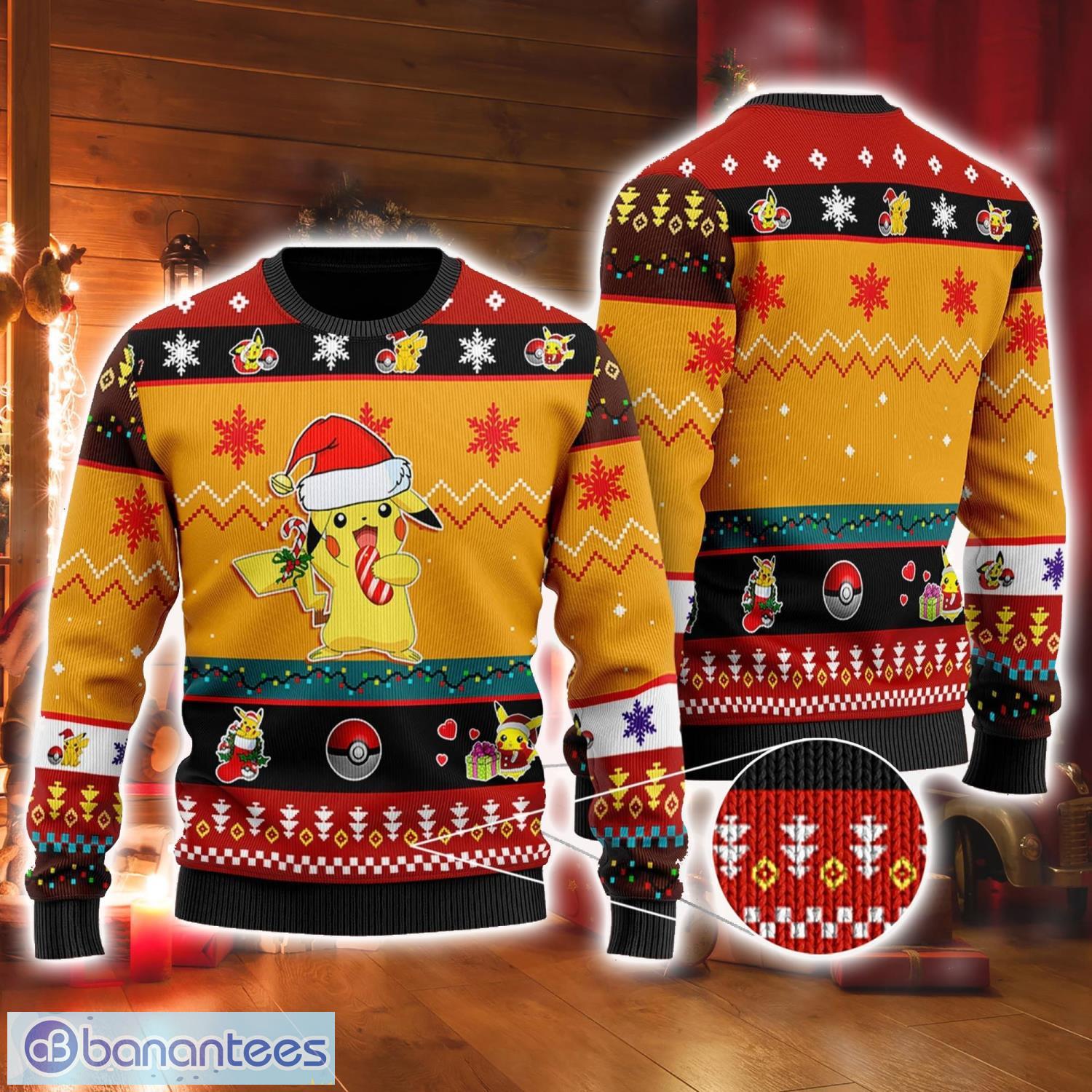 Pikachu Ugly Sweater, Pikachu Pocket Monster Ugly Christmas Product Photo 1