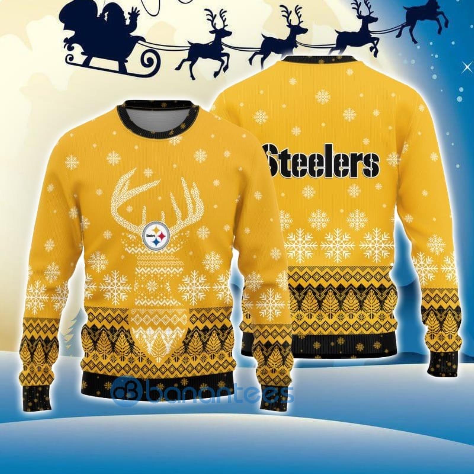 Pittsburgh Steelers Fans Reindeer Pattern Ugly Christmas Sweater