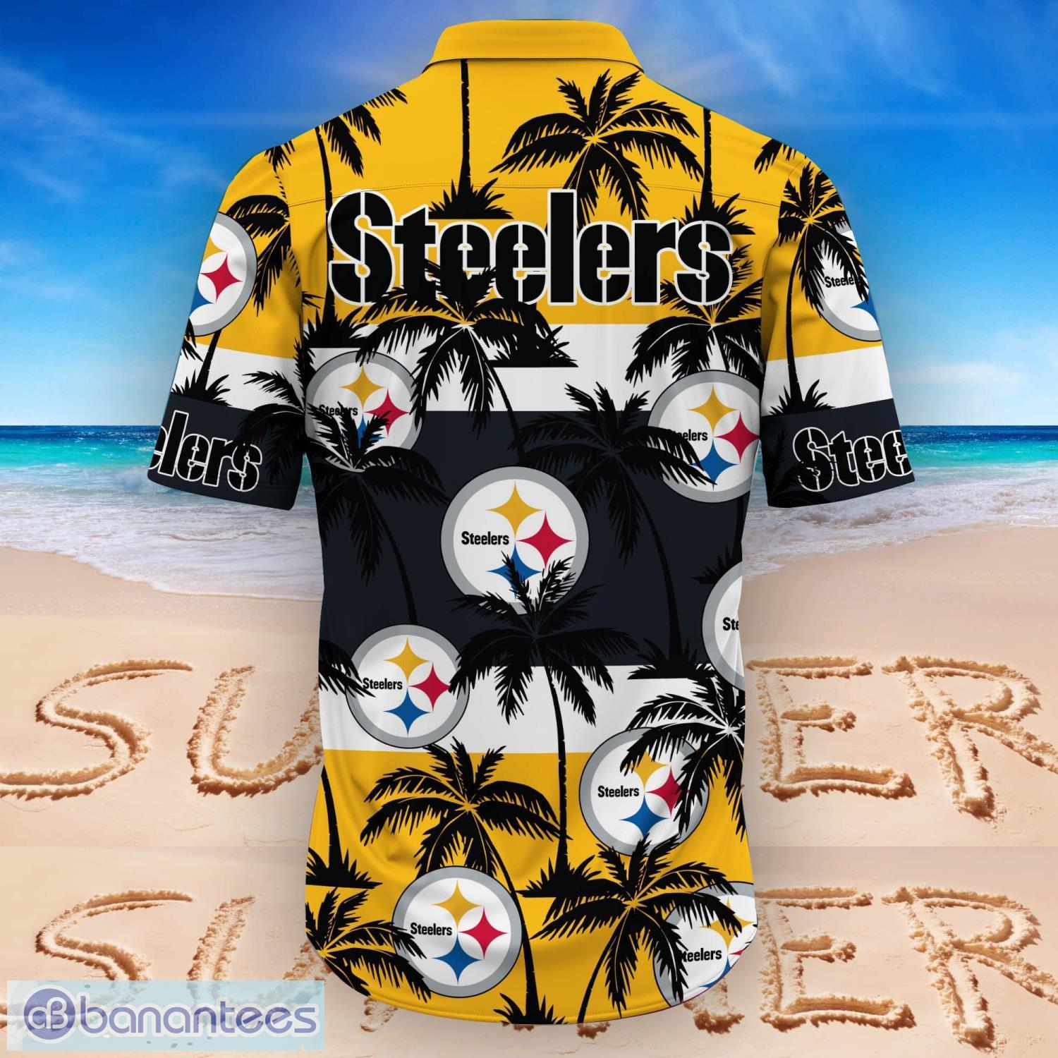 Pittsburgh Steelers Short Sleeve Button Up Tropical Aloha Hawaiian