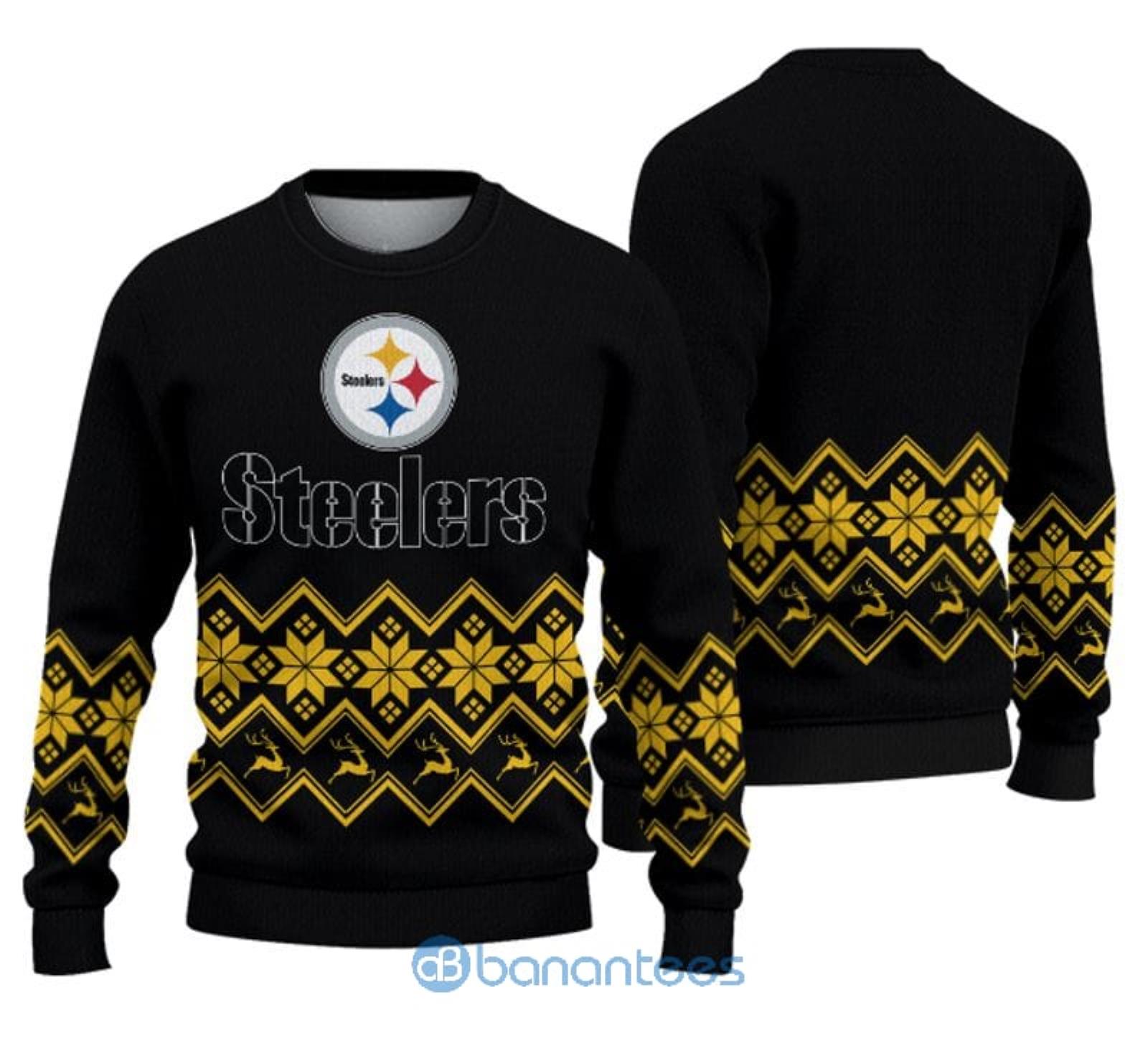 Pittsburgh Steelers Snowflakes Pattern Ugly Christmas Sweater