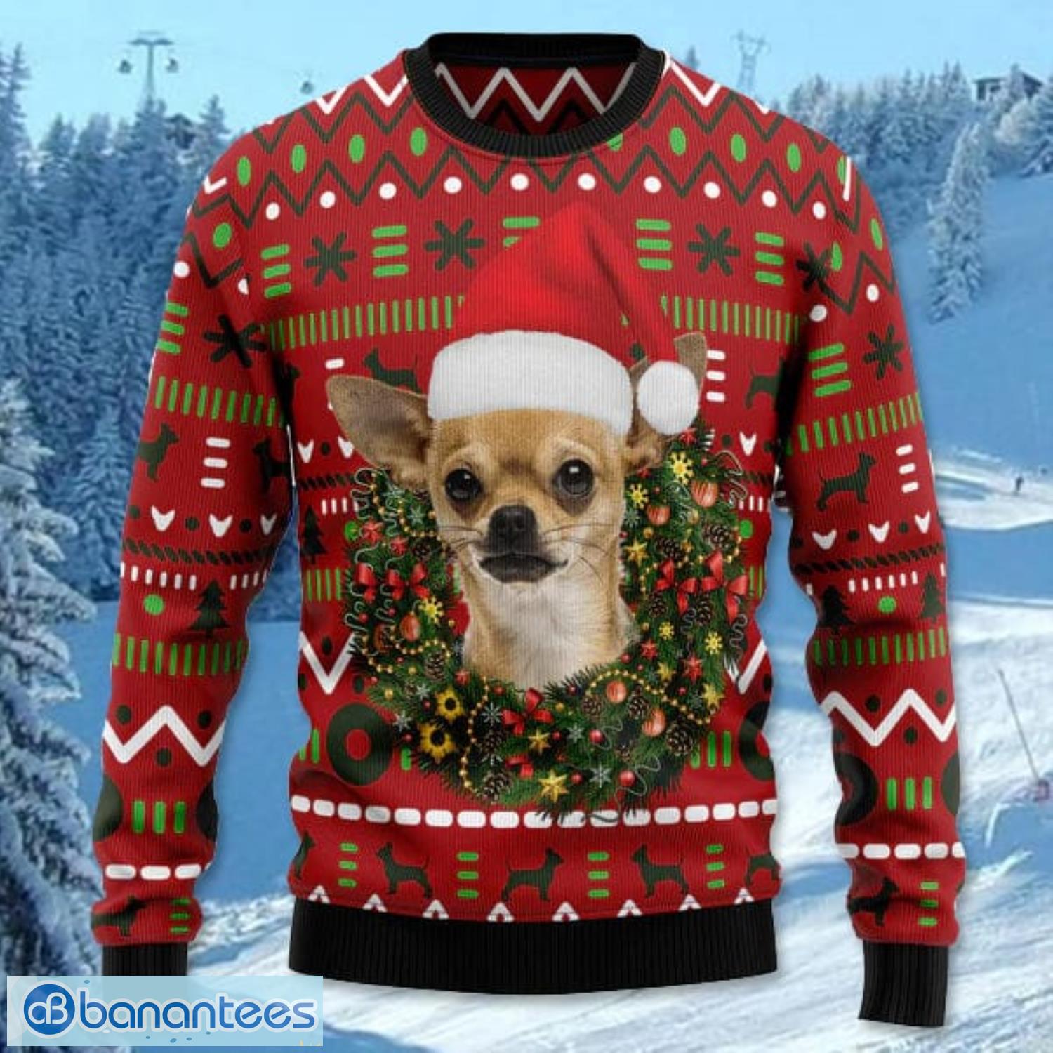 Playful Chihuahua Merry Christmas All Over Printed 3D Ugly