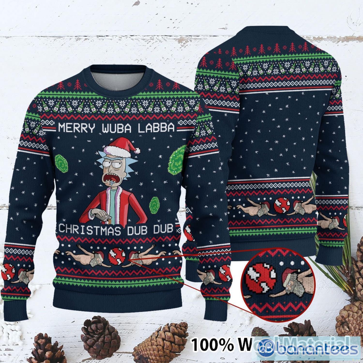 Rick And Morty Merry Wubba Lubba Ugly Sweater Xmas Christmas Gift Vacation Product Photo 1