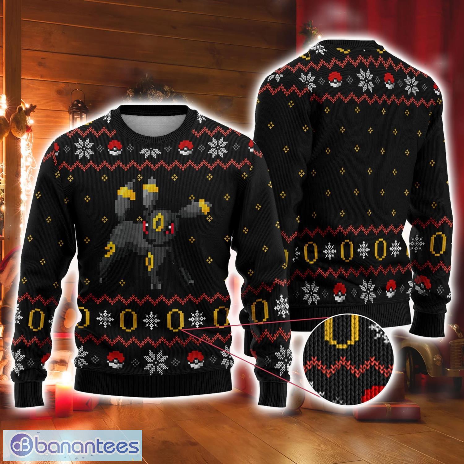 Ring Of Umbreon Ugly Christmas Sweater Umbreon Pocket Monster Ugly Sweater Product Photo 1