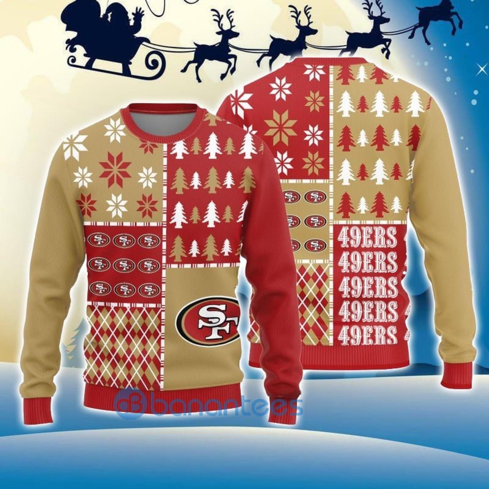 San Francisco 49ers Christmas Santa Claus Pattern Ugly Sweater For Men  Women - Banantees