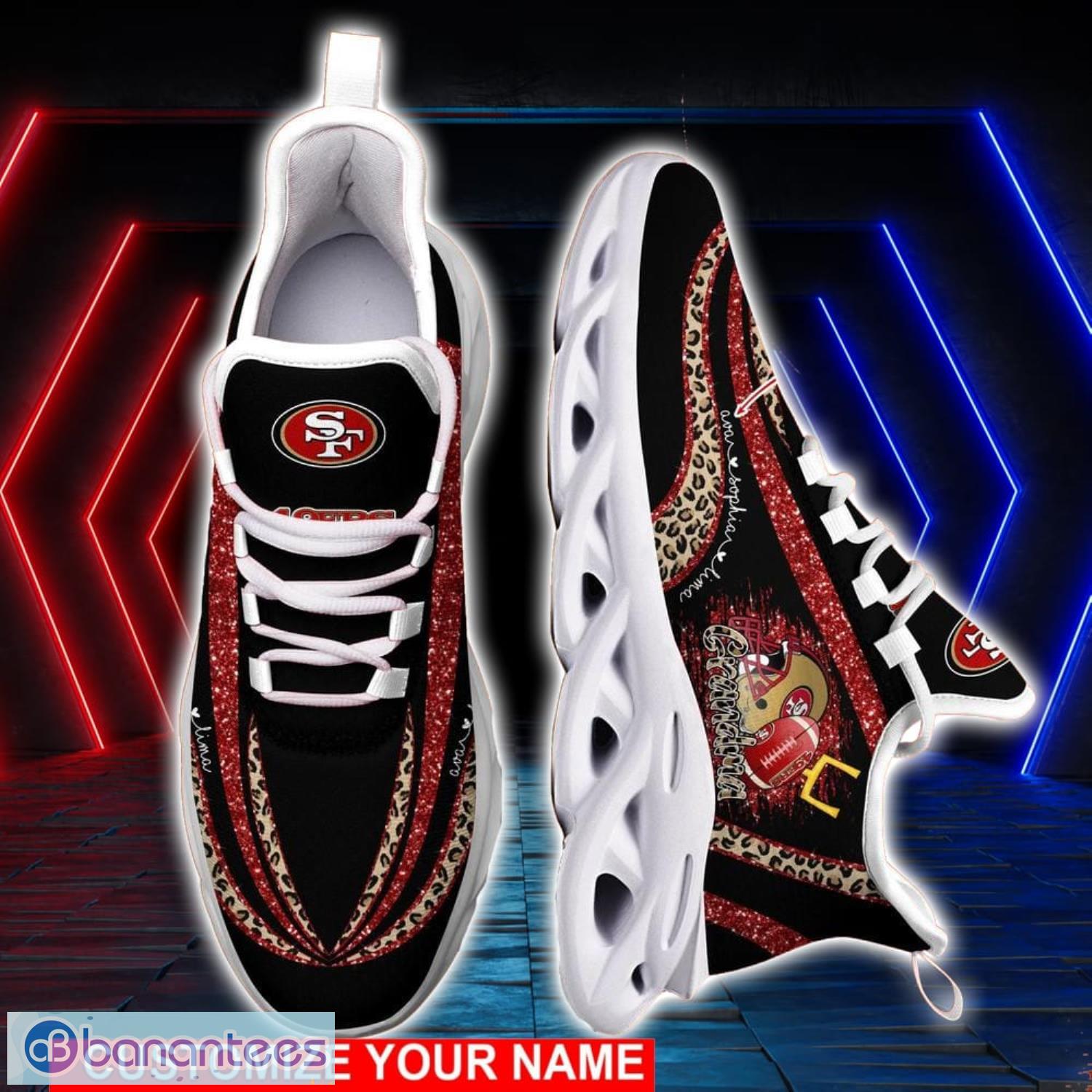 San Francisco 49Ers NFL Max Soul Shoes Custom Name Leopard Prints Running Shoes For NFL Fans Product Photo 1
