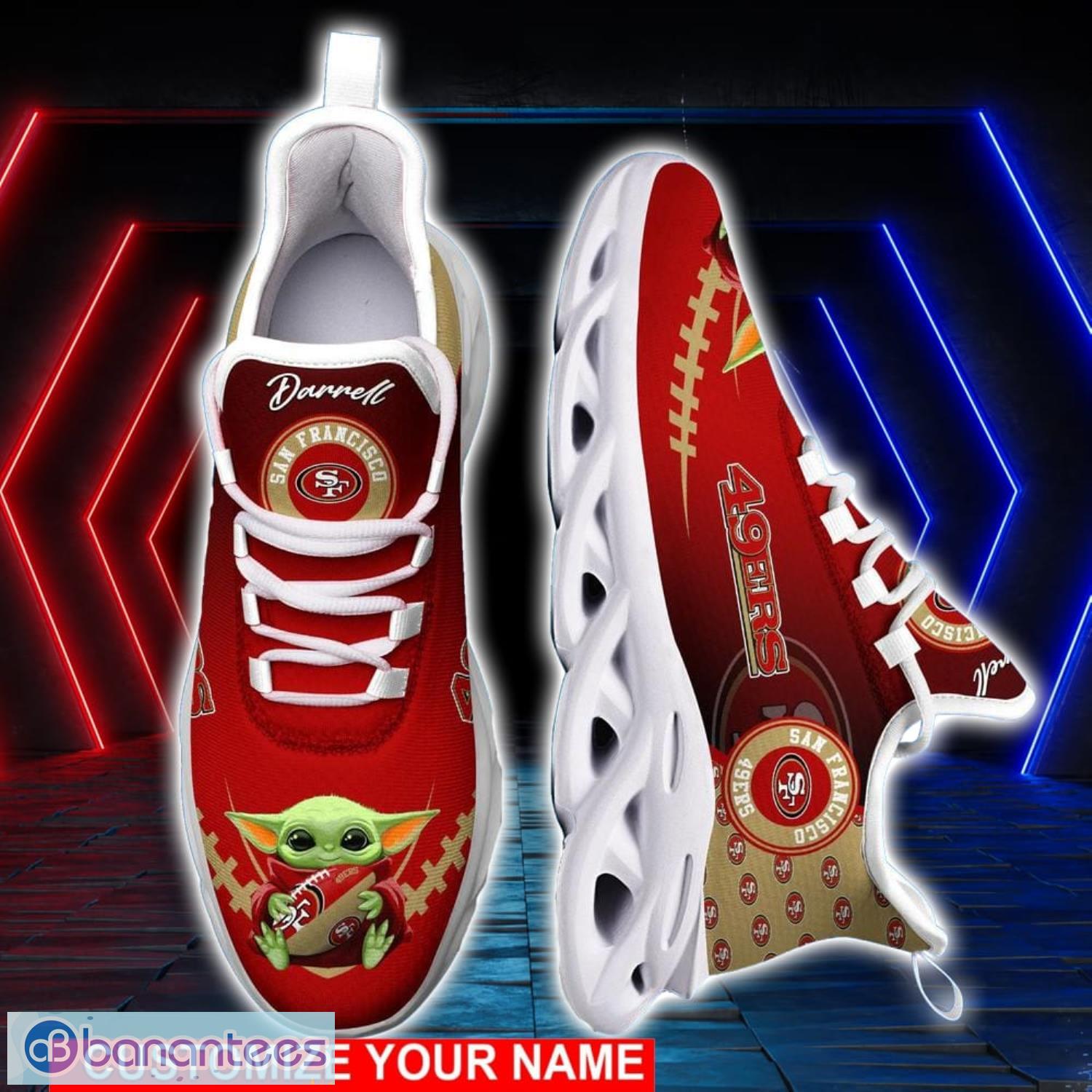 San Francisco 49Ers NFL Max Soul Shoes Custom Name Yoda Lover Gift Running Sneakers Product Photo 2