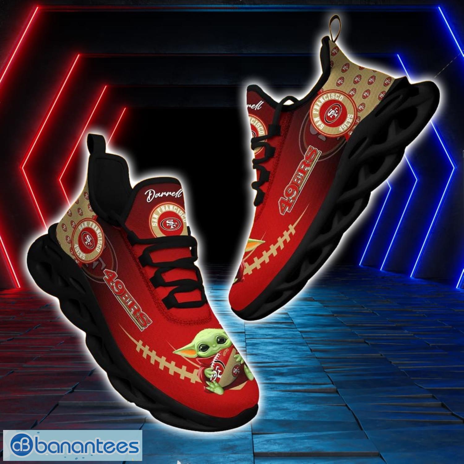 San Francisco 49Ers NFL Max Soul Shoes Custom Name Yoda Lover Gift Running Sneakers Product Photo 1