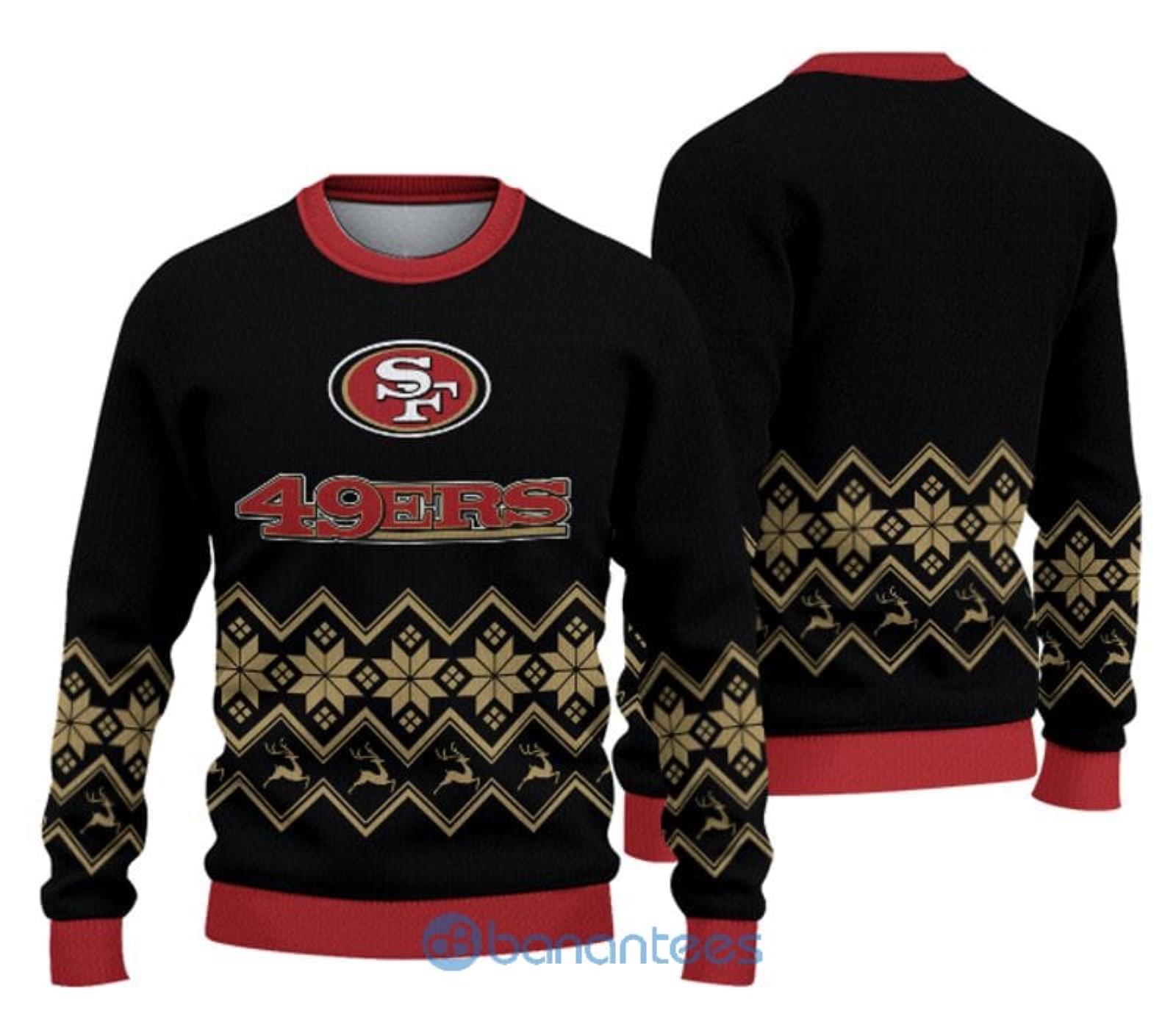 San Francisco 49ers Establish In 1946 Snowflake Reindeer Pattern Ugly Christmas  Sweater