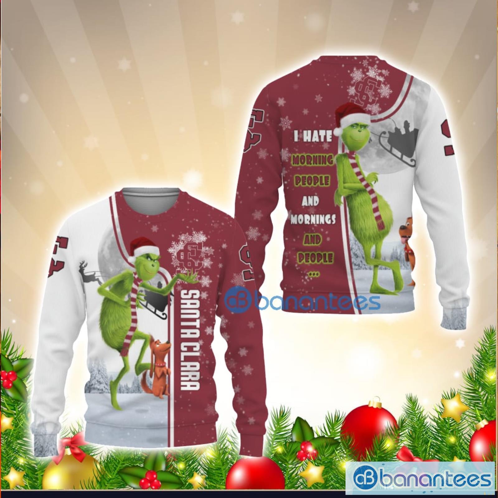 Santa Clara Broncos Funny Grinch Ugly Christmas Sweater - Freedomdesign