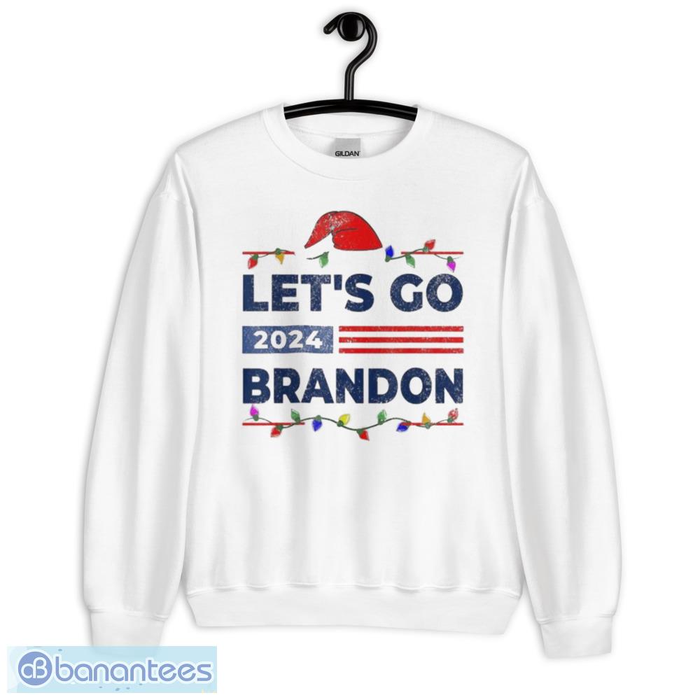 Santa Hat Lets Go Brandon Christmas Trump 2024 Christmas T-Shirt, Sweatshirt, Hoodie - Unisex Heavy Blend Crewneck Sweatshirt