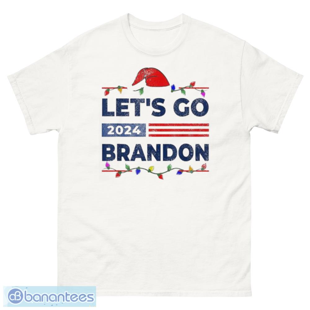 Santa Hat Let's Go Brandon Christmas Trump 2024 Christmas T-Shirt, Sweatshirt, Hoodie - 500 Men’s Classic Tee Gildan