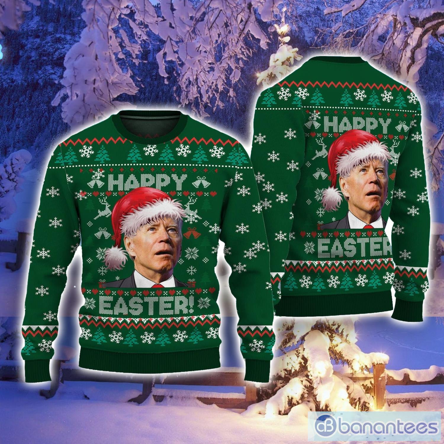 Santa Joe Biden Merry 4th Of Easter Ugly Sweater Xmas Christmas Gift Vacation Product Photo 1