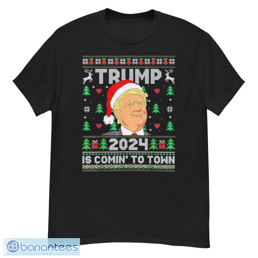 Santa Trump 2024 Is Comin' To Town Ugly Christmas Shirt - G500 Men’s Classic T-Shirt