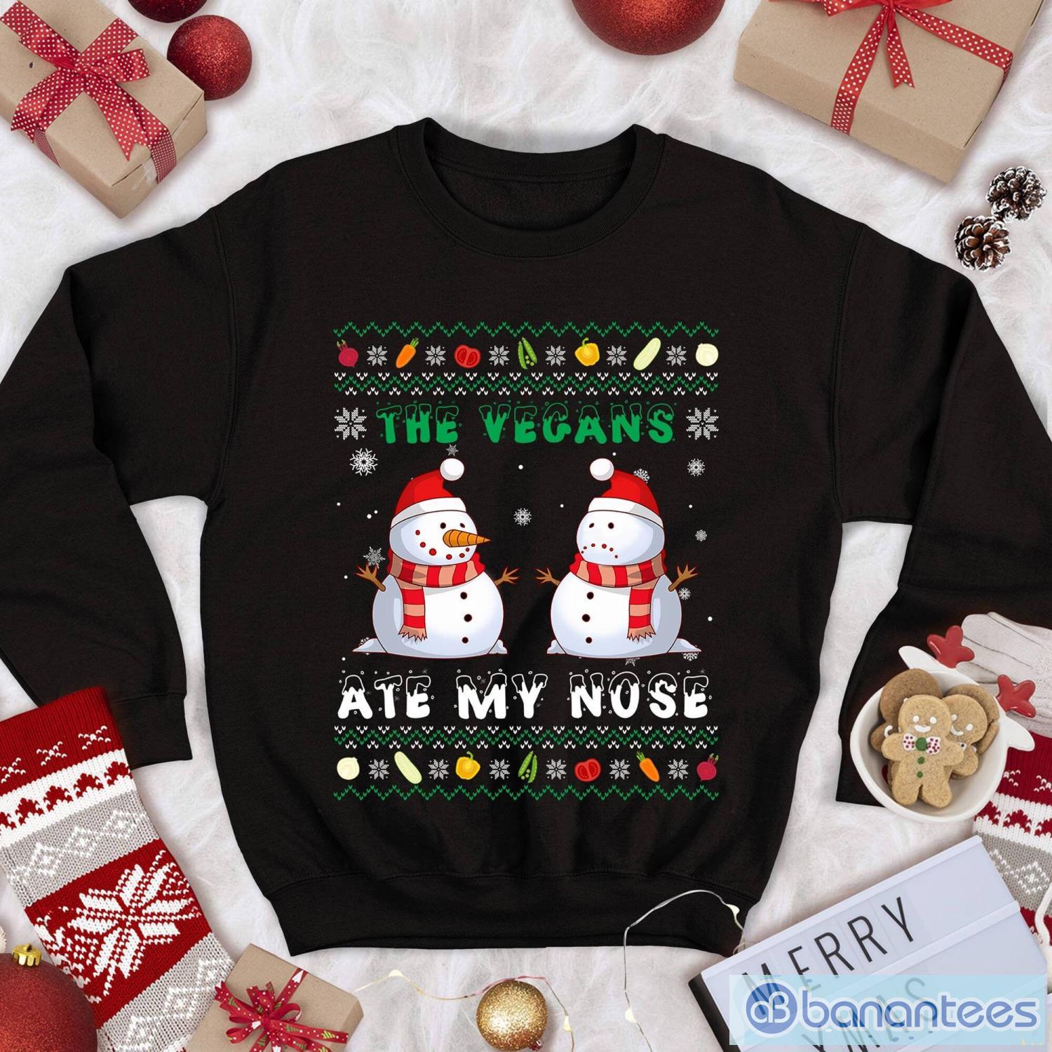snowman christmas sweatshirt the vegans ate my nose shirt christmas xmas gifts image Snowman Christmas Sweatshirt The Vegans Ate My Nose Shirt Christmas Xmas Gifts Product Photo 1