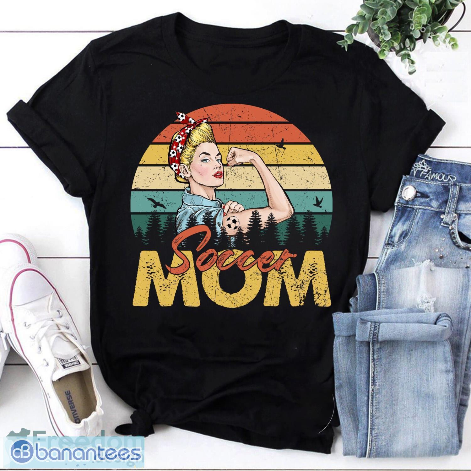 Soccer Mom Funny Soccer Ball Womens Retro Vintage T-Shirt Funny Soccer Mom Shirt For Mother's Day Shirt Product Photo 1