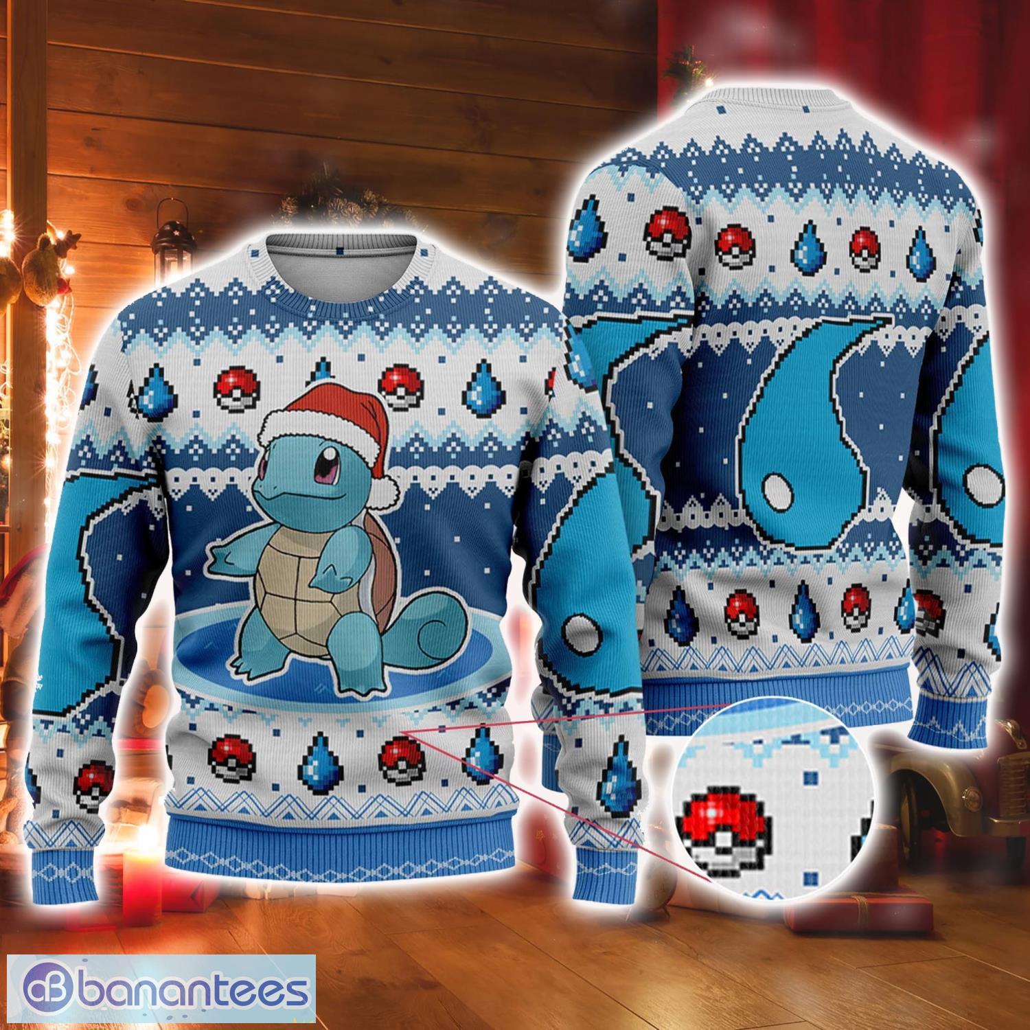 Squirtle Ugly Christmas Sweater Squirtle Christmas Sweatshirt Anime Squirtle Xmas Sweater Product Photo 1
