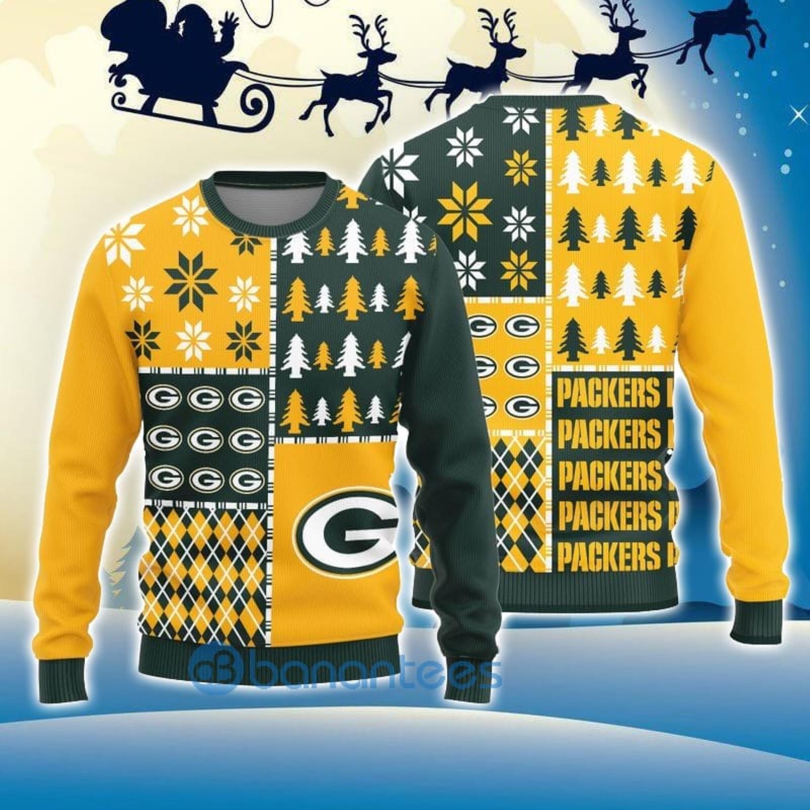 Stocktee Green Bay Packers Christmas Pine Trees Pattern Limited
