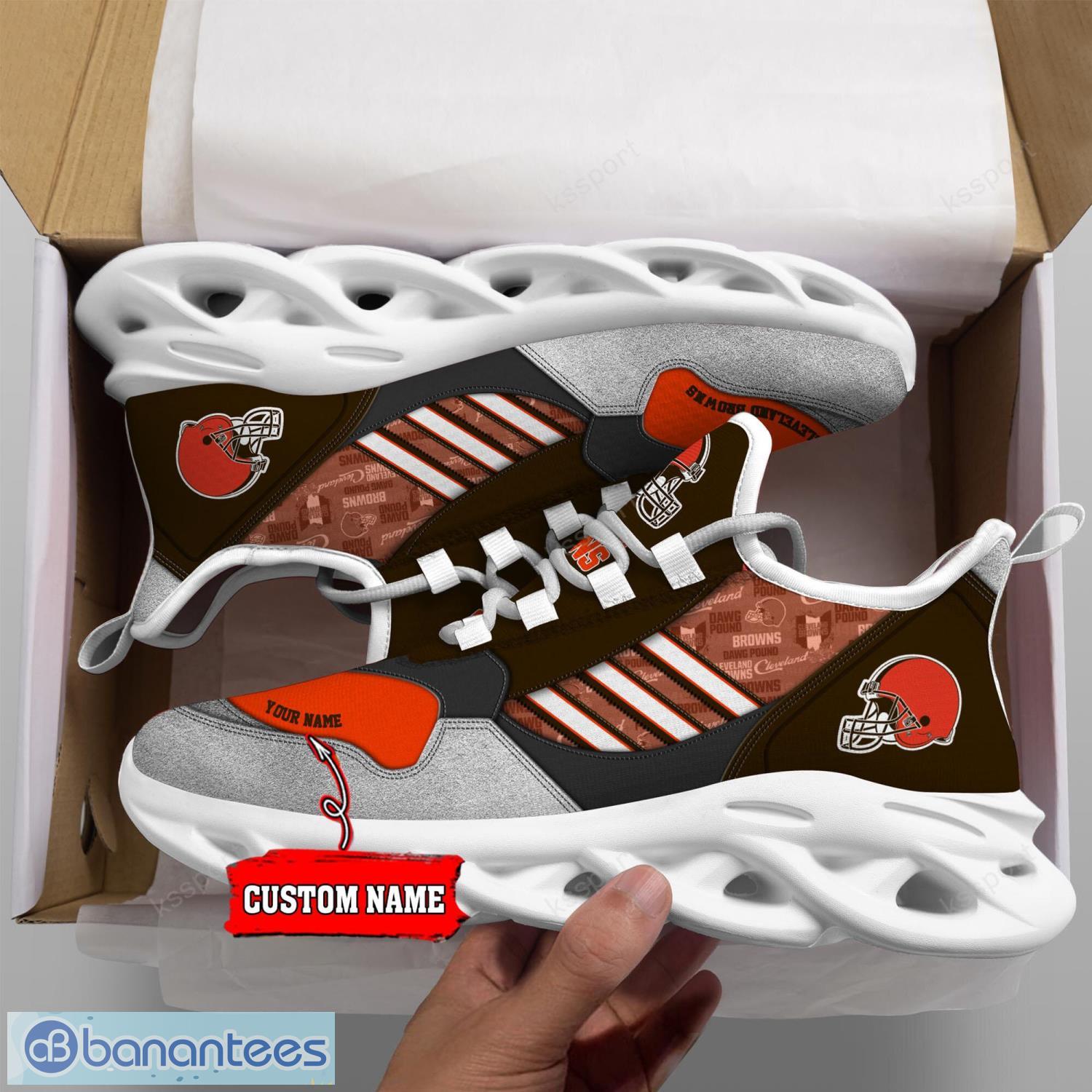 Custom Name Cleveland Browns NFL Running Sneakers Men And Women Max Soul  Shoes