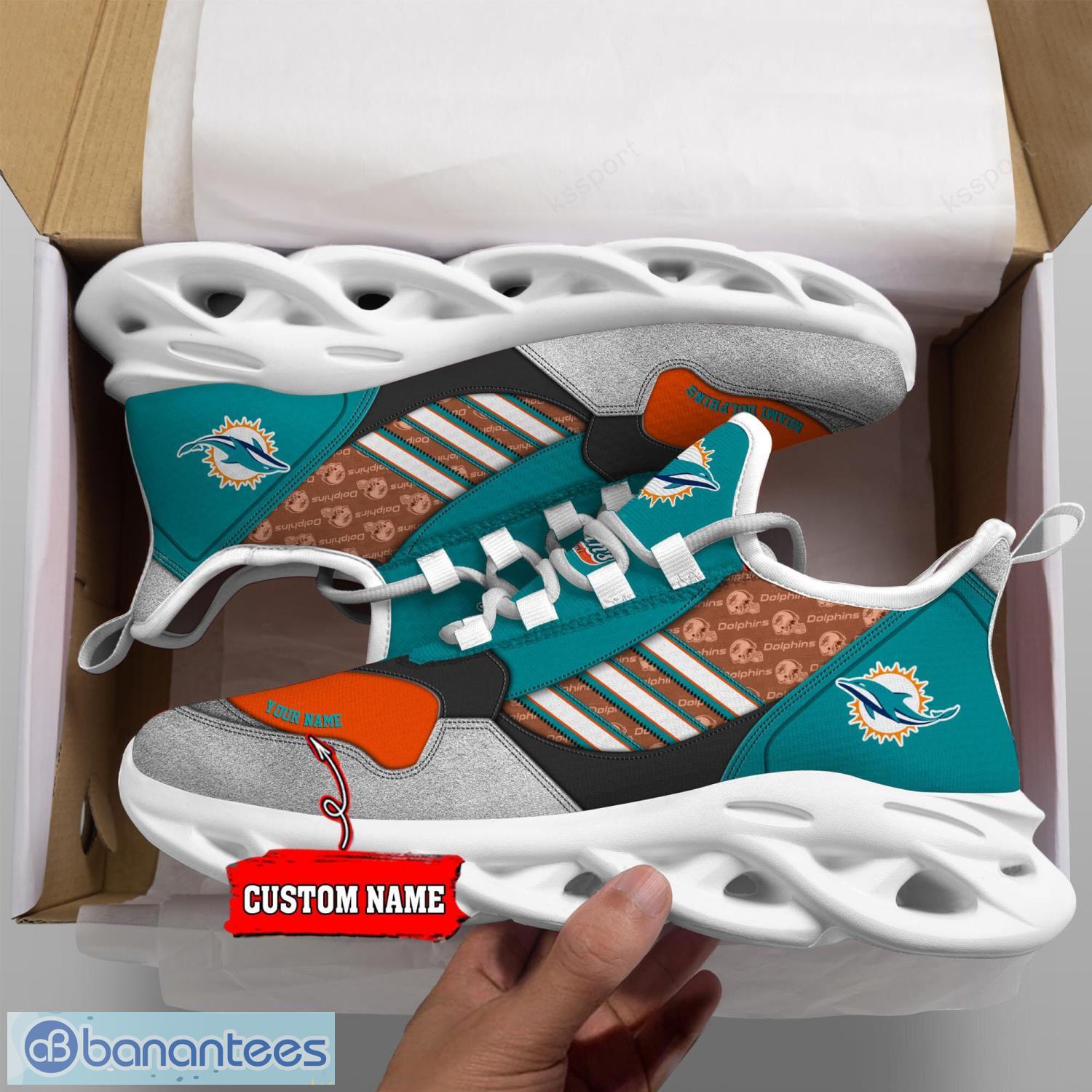 Miami Dolphins NFL Custom Name Unique Max Soul Shoes Gift For Fans