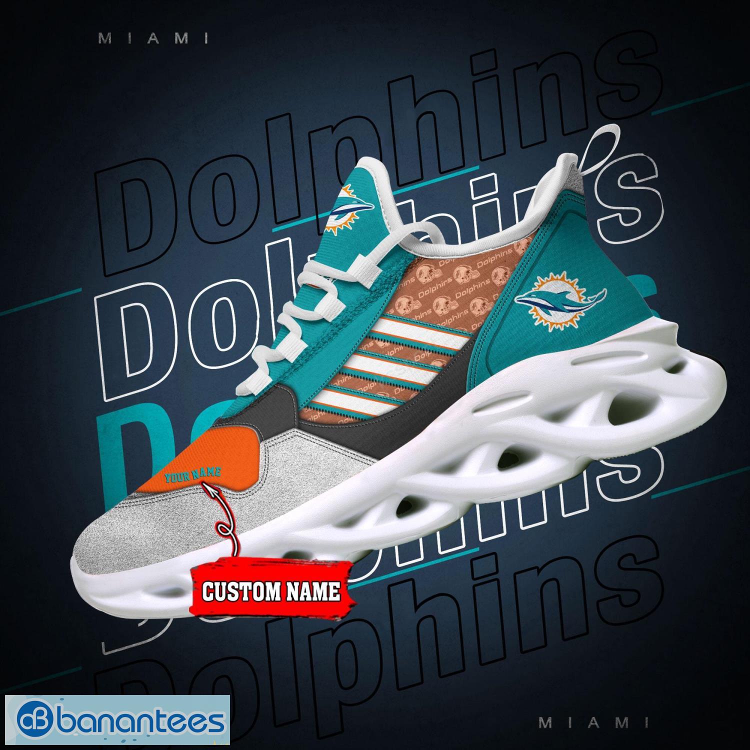 Miami Dolphins Nfl Symbol Max Soul Sneakers Sport Shoes - Banantees