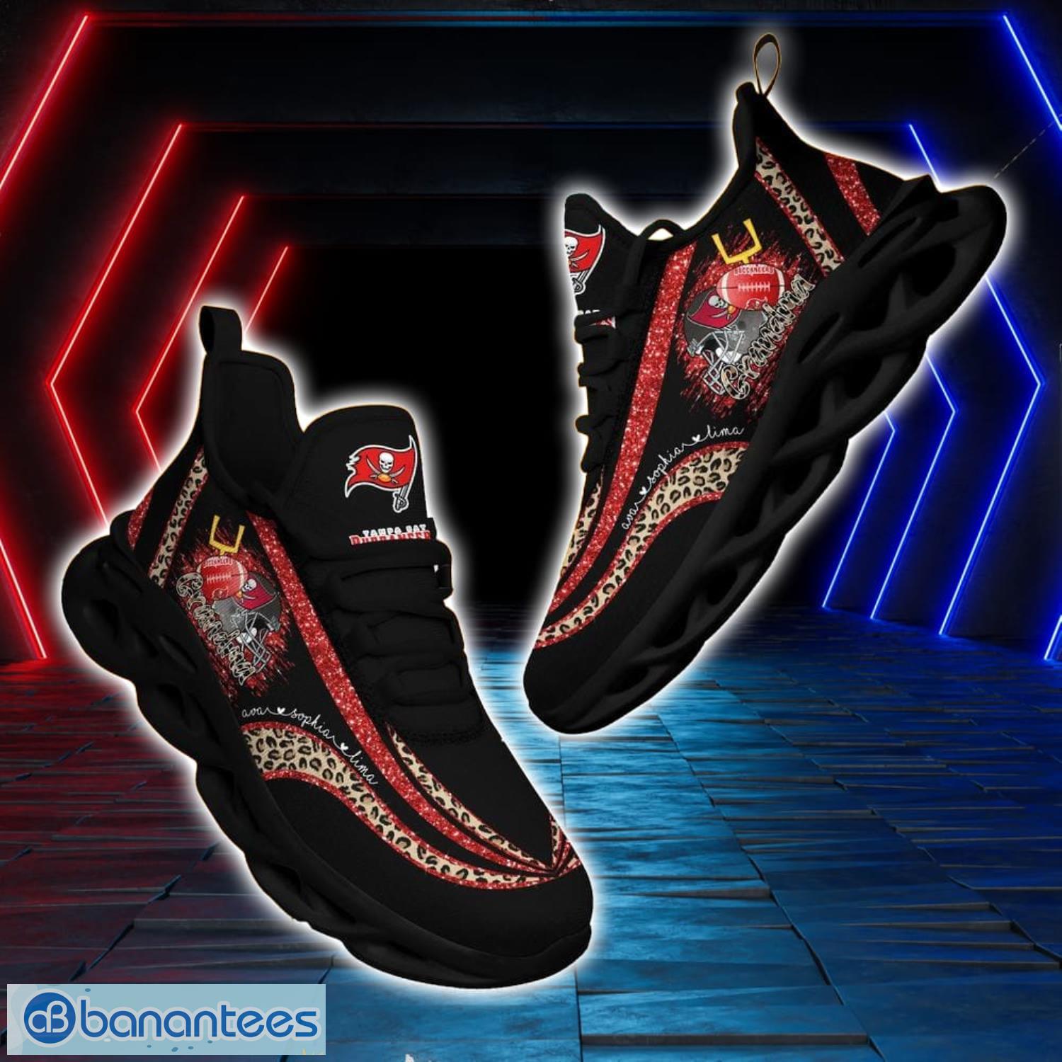Tampa Bay Buccaneers NFL Max Soul Shoes Custom Name Leopard Prints Running Shoes For NFL Fans Product Photo 2