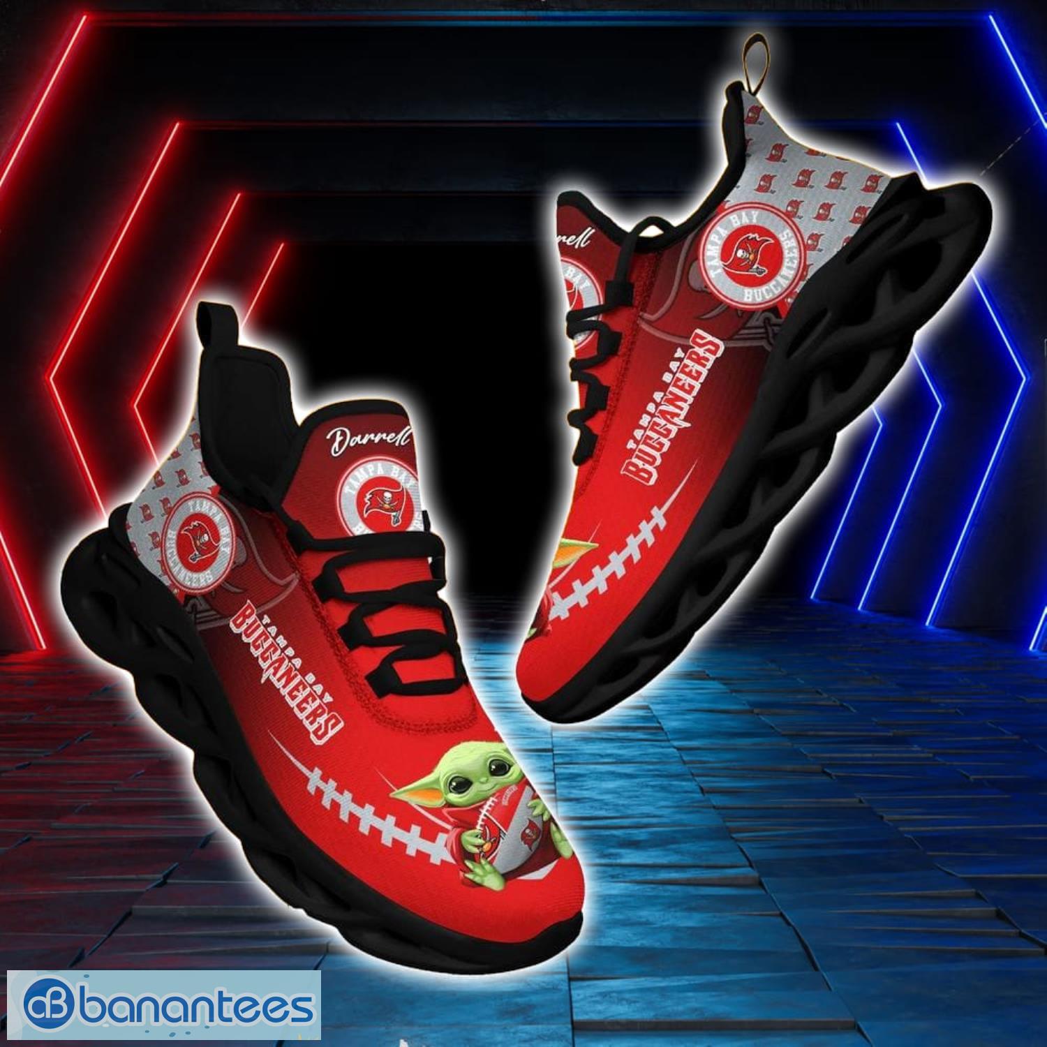 Tampa Bay Buccaneers NFL Max Soul Shoes Custom Name Yoda Lover Gift Running Sneakers Product Photo 1