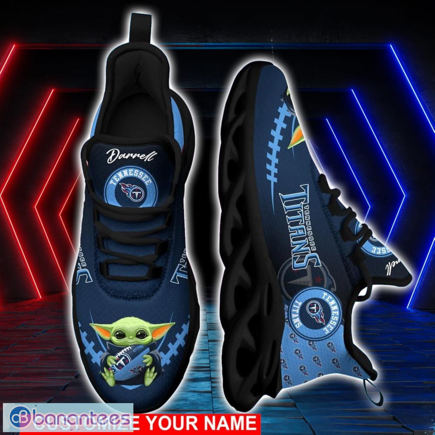 Tennessee Titans NFL Max Soul Shoes Custom Name Yoda Lover Gift Running Sneakers Product Photo 2