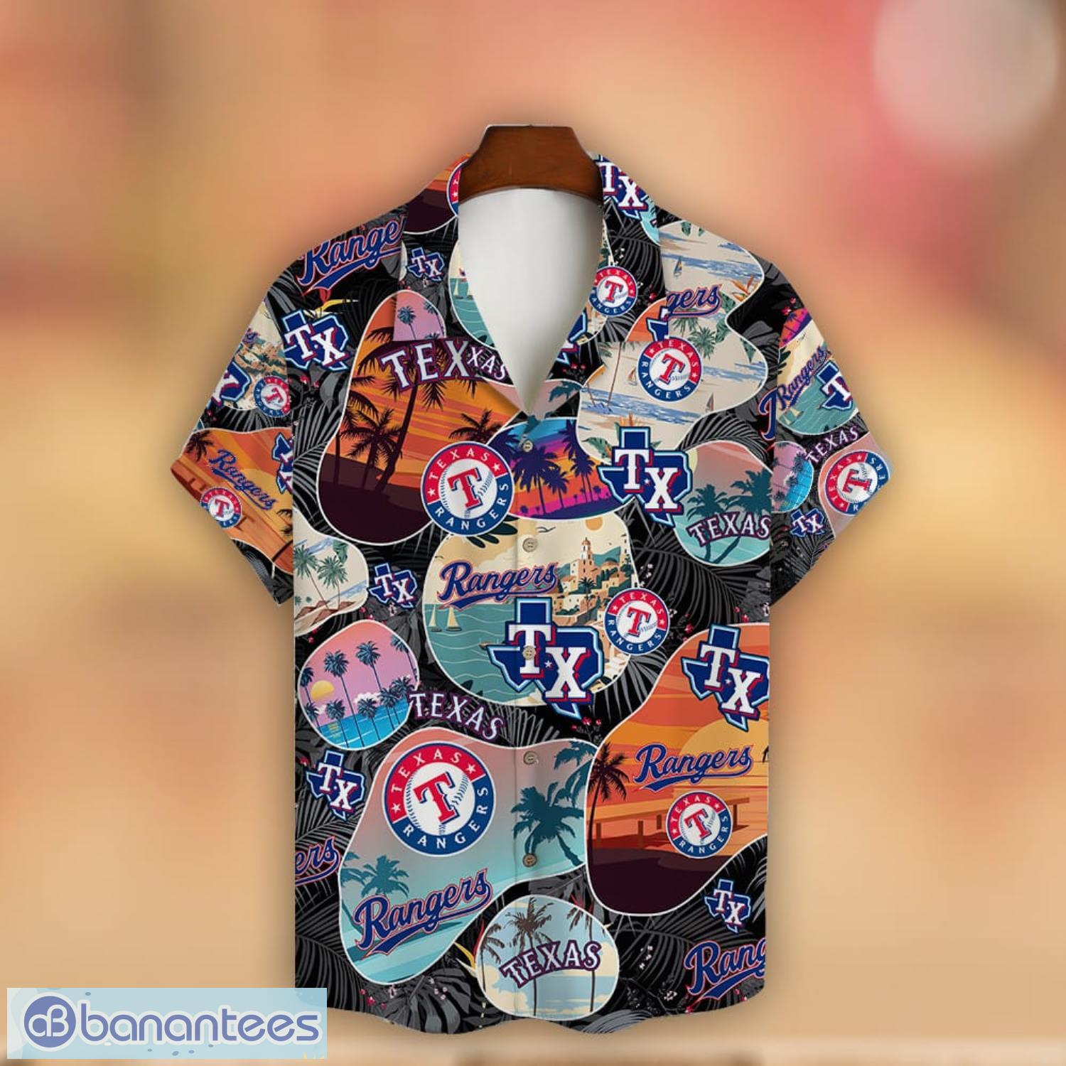 Texas Rangers Retro Summer Pattern Hawaiian Shirt - Banantees