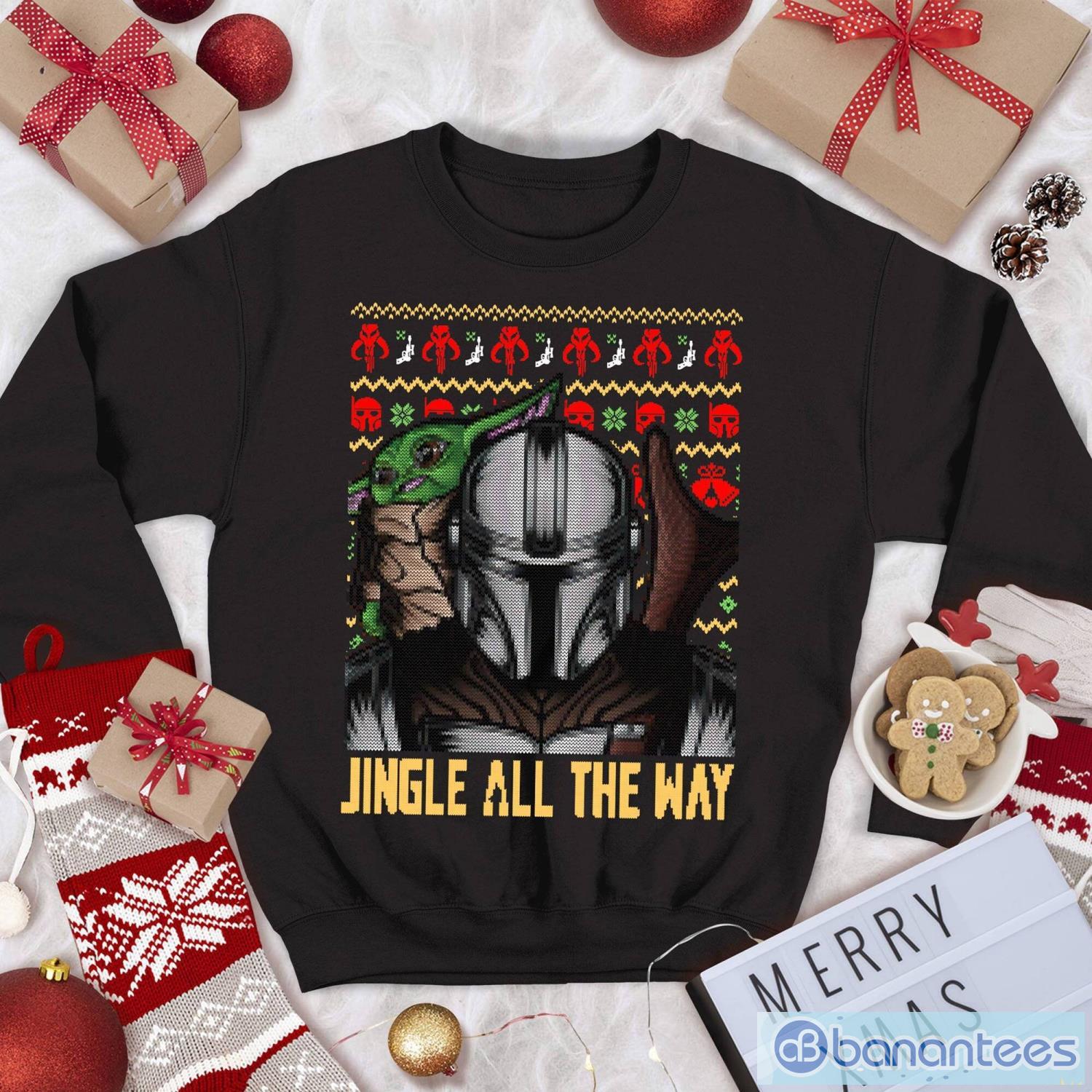 the mandalorian sweatshirt baby yoda boba fett shirt jingle all the way shirt christmas xmas gifts image The Mandalorian Sweatshirt Baby Yoda Boba Fett Shirt Jingle All The Way Shirt Christmas Xmas Gifts Product Photo 1