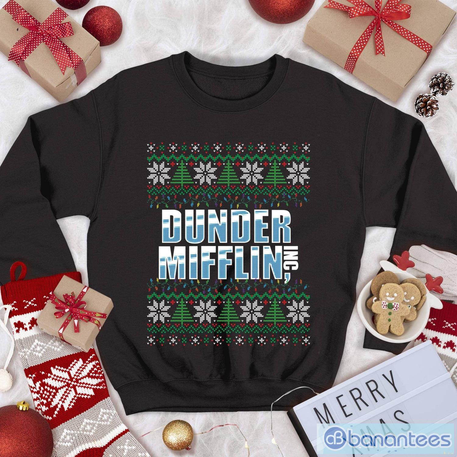 the office dunder mifflin paper company christmas christmas party sweatshirt image The Office Dunder Mifflin Paper Company Christmas Christmas Party Sweatshirt Product Photo 1