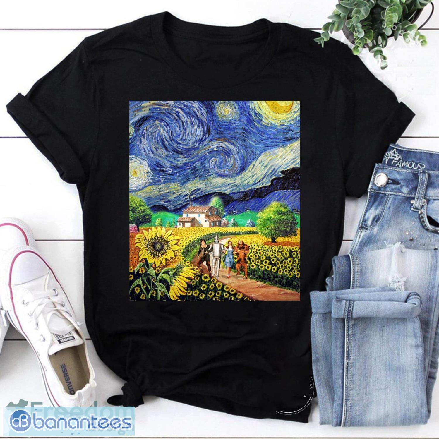 The Wizard of Oz Sunflower Garden The Starry Night Vintage T-Shirt, The Wizard of Oz Shirt, The Wizard of Oz Movies Shirt Product Photo 1