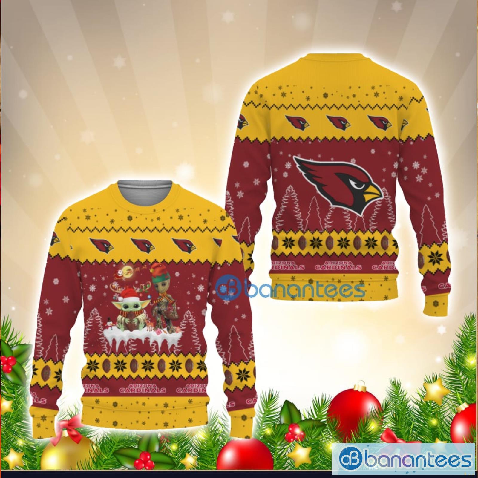 Arizona Cardinals Snowflake Pattern 3D Hawaiian Shirt Cute