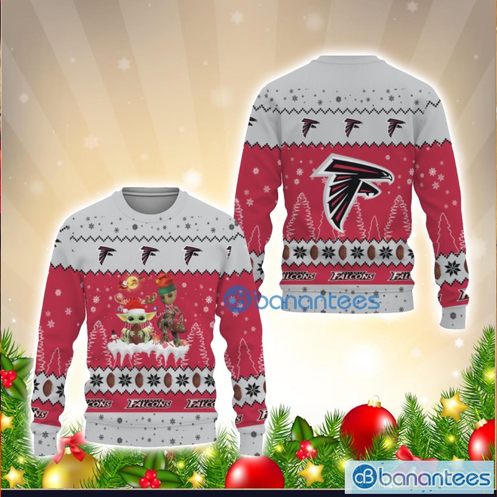 Atlanta Falcons White 3D Sweater Christmas Gift