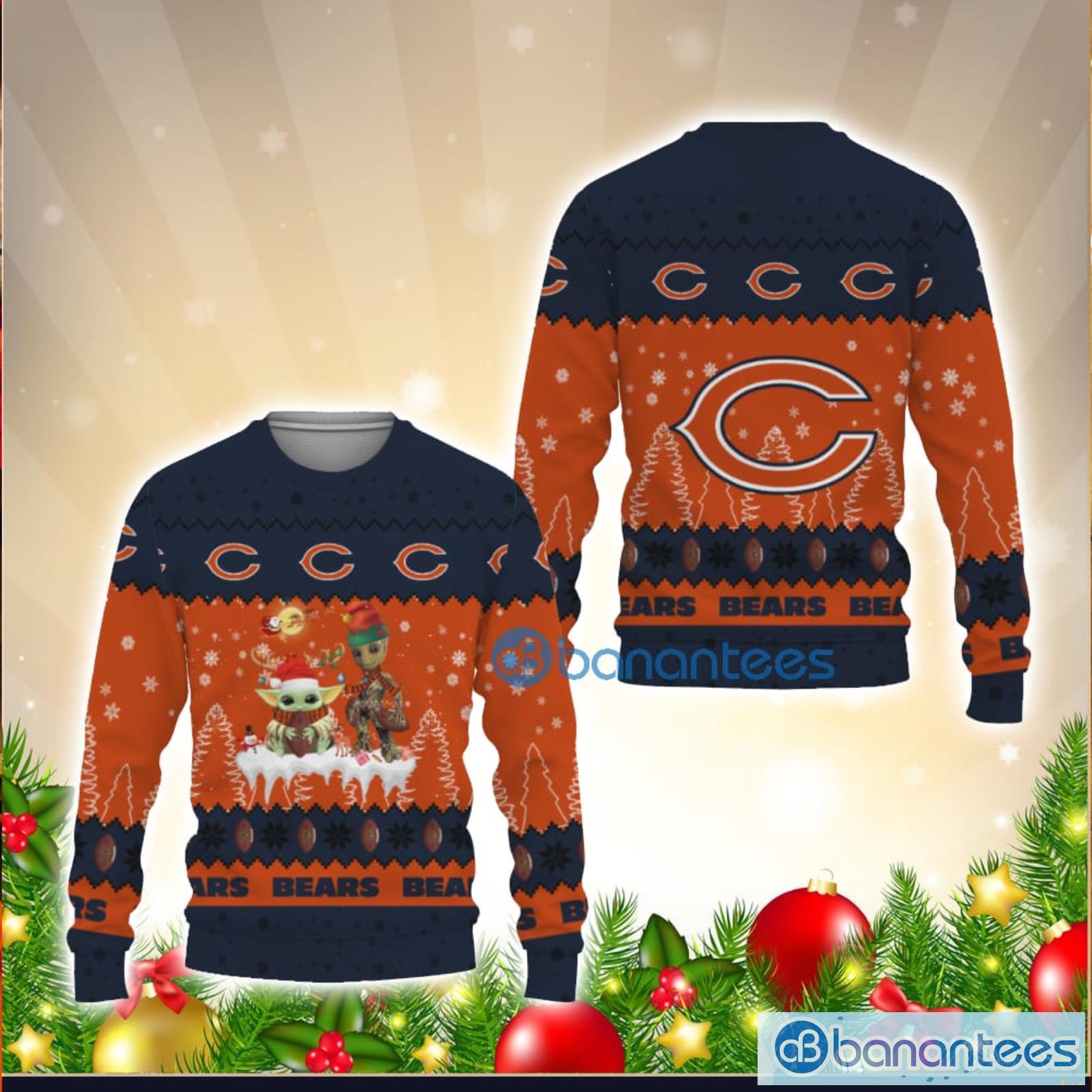 Chicago Bears Christmas Reindeers Pattern Ugly Sweater For Men Women -  Banantees