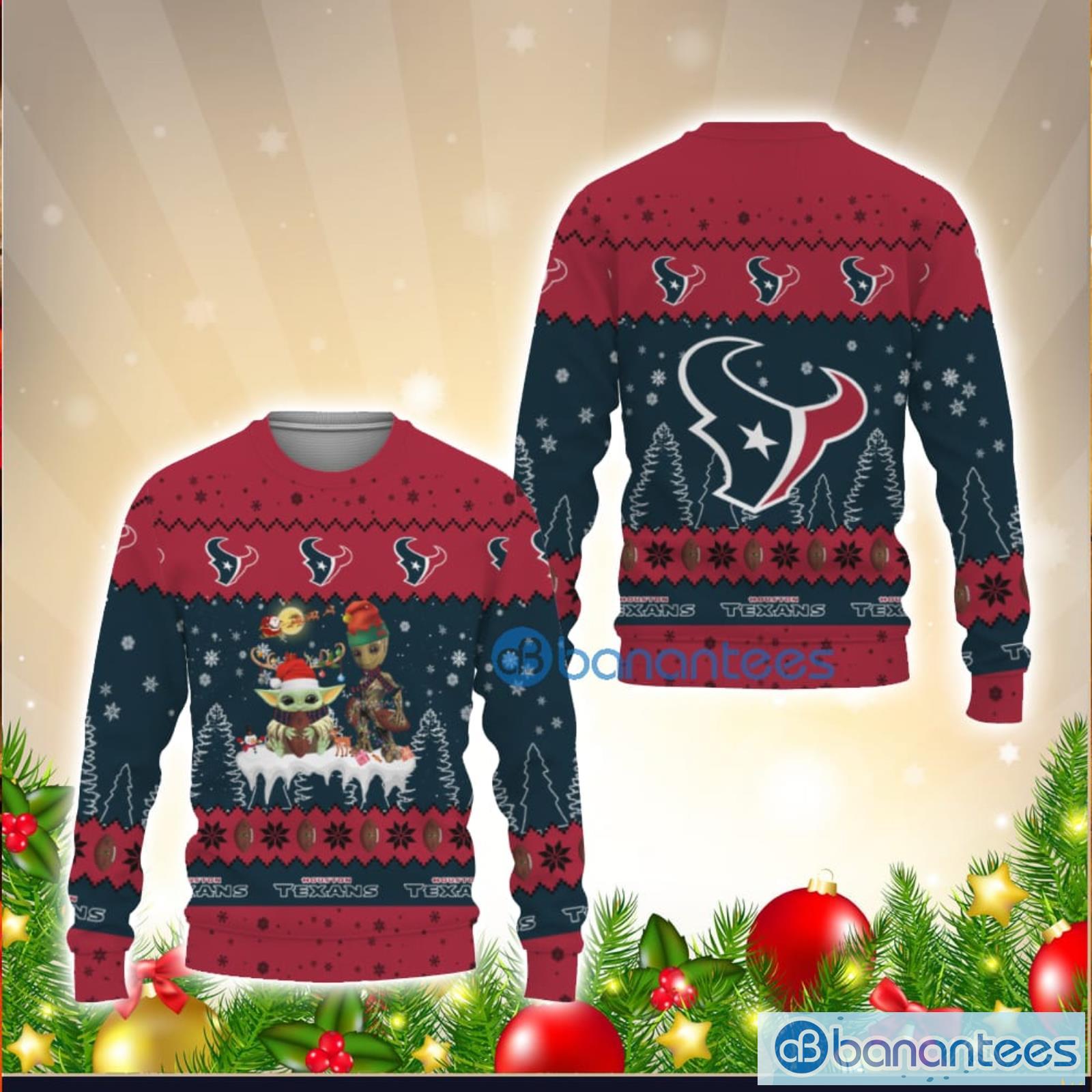 Tis The Season Christmas Baby Yoda Groot Louisville Cardinals Cute  Christmas Gift 3D Ugly Christmas Sweater - Banantees