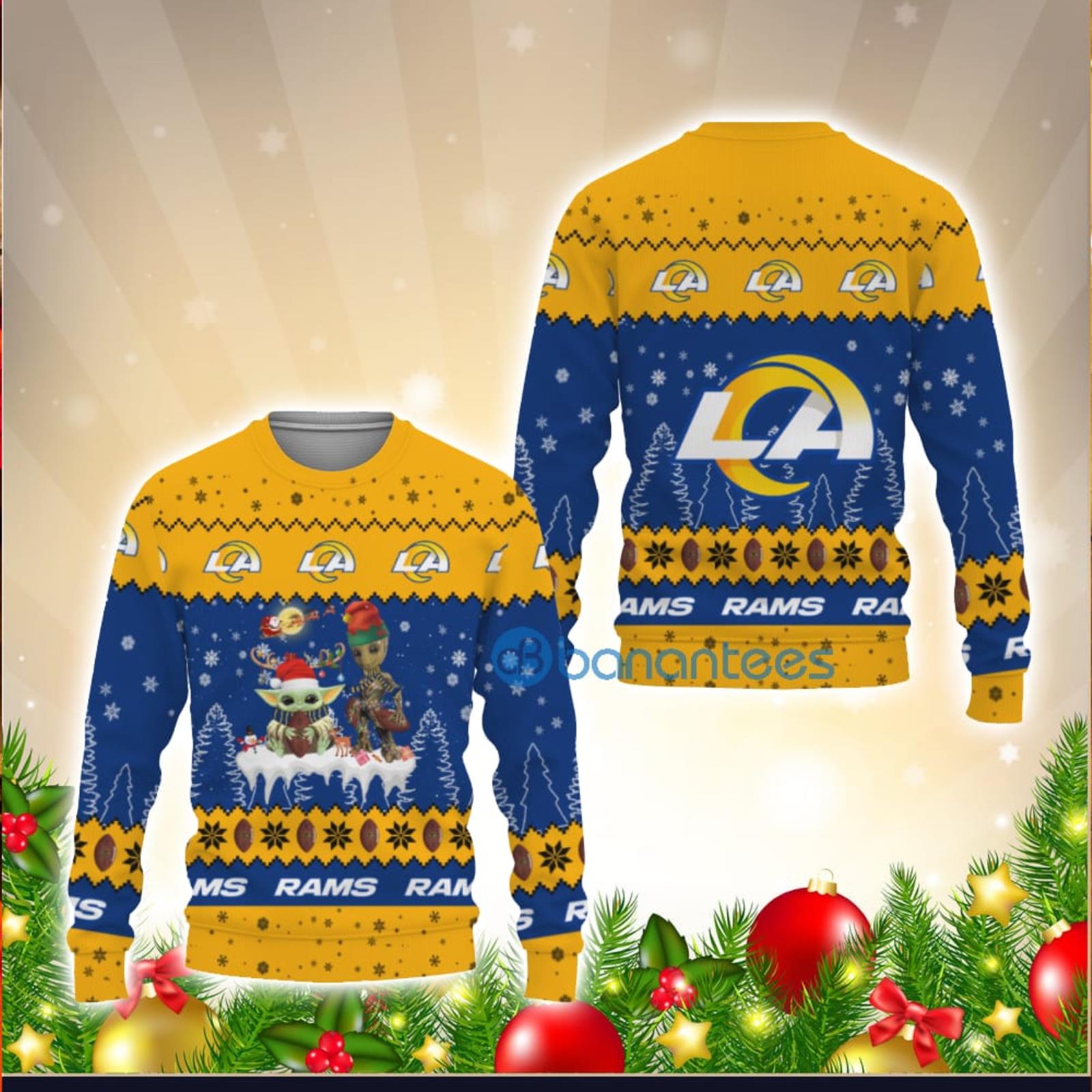 Los Angeles Dodgers Baby Yoda Ugly Christmas Sweater Christmas Gift -  Banantees