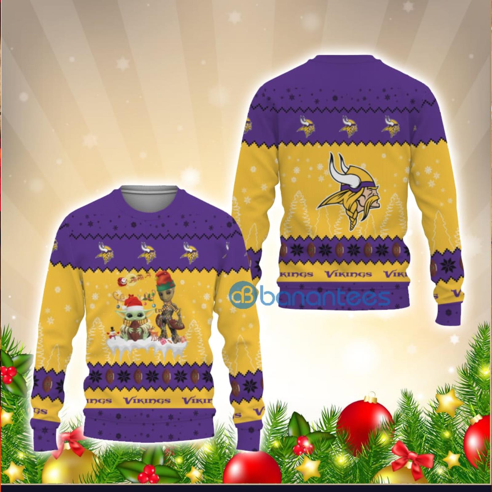 Baby Yoda Minnesota Vikings Ugly Christmas Sweater - Shirt Low Price