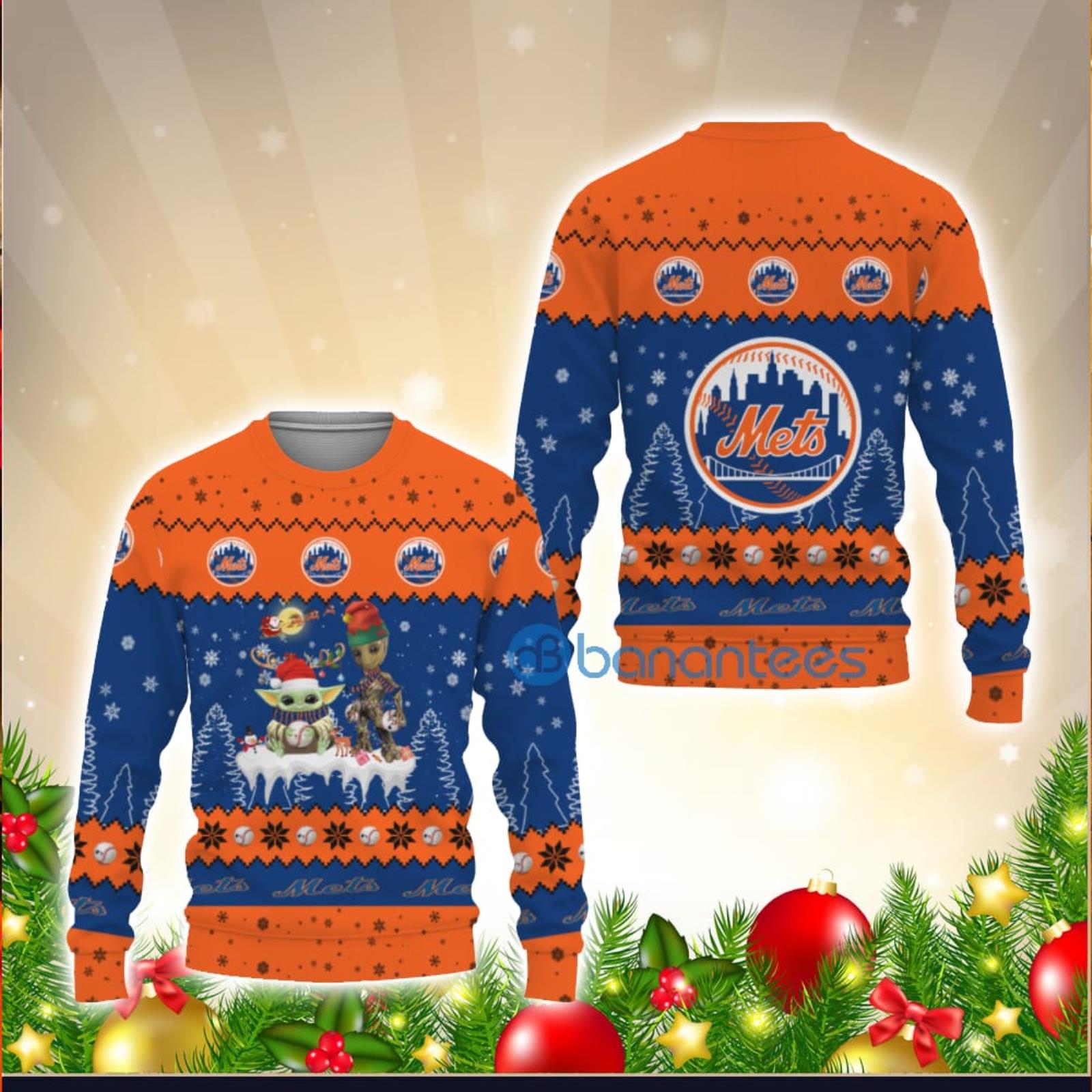 New York Mets Baby Yoda Star Wars American Ugly Christmas Sweater