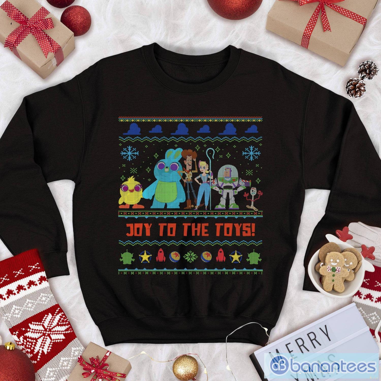 toy story christmas sweatshirt joy to the toys woody and lightyear disneyland christmas image Toy Story Christmas Sweatshirt Joy to the Toys Woody And Lightyear Disneyland Christmas Product Photo 1