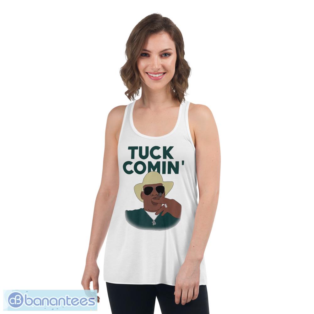 Tuck Comin’ Michigan State Football T-Shirt - Womens Flowy Racerback Tank Tuck Comin’ Michigan State Football T-Shirt - Womens Flowy Racerback Tank